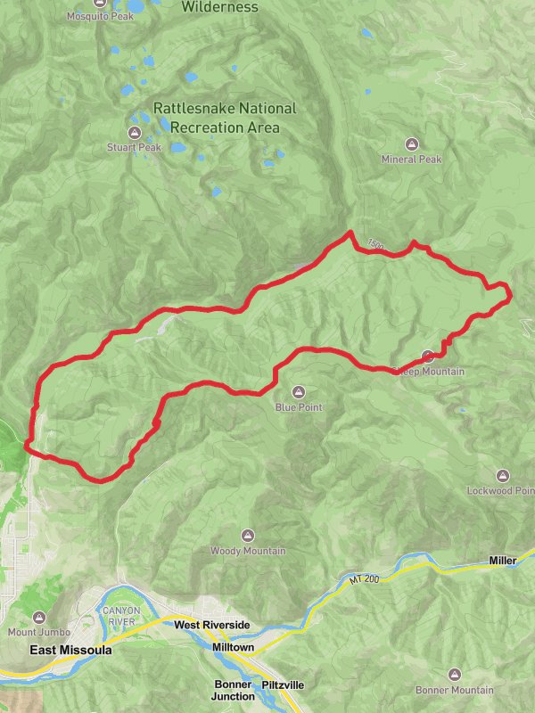Woods Gulch, Sheep Mountain and Rattlesnake Loop Trail