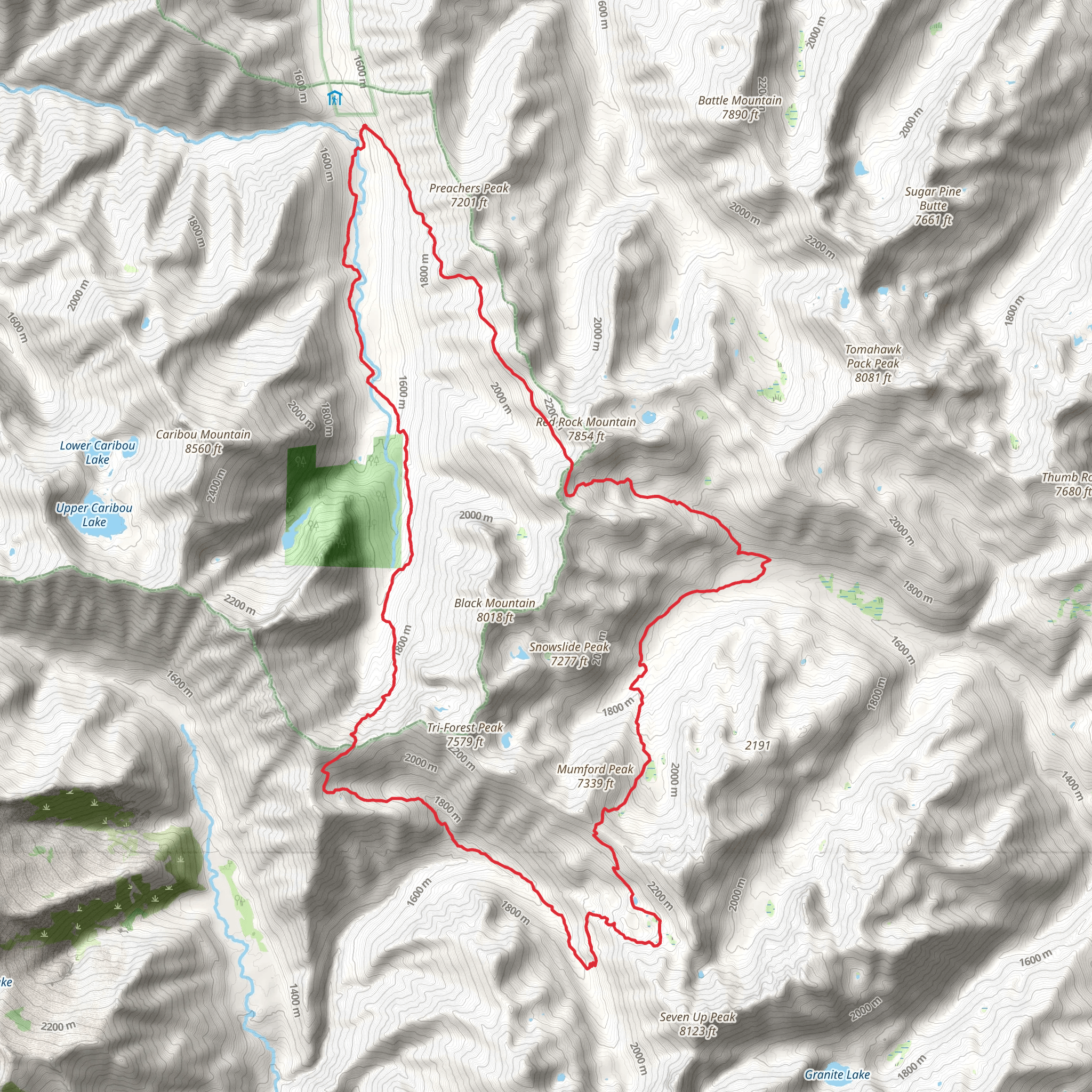 Tri Forest, Black Basin and Sunrise Creek Loop Trail mobile static map