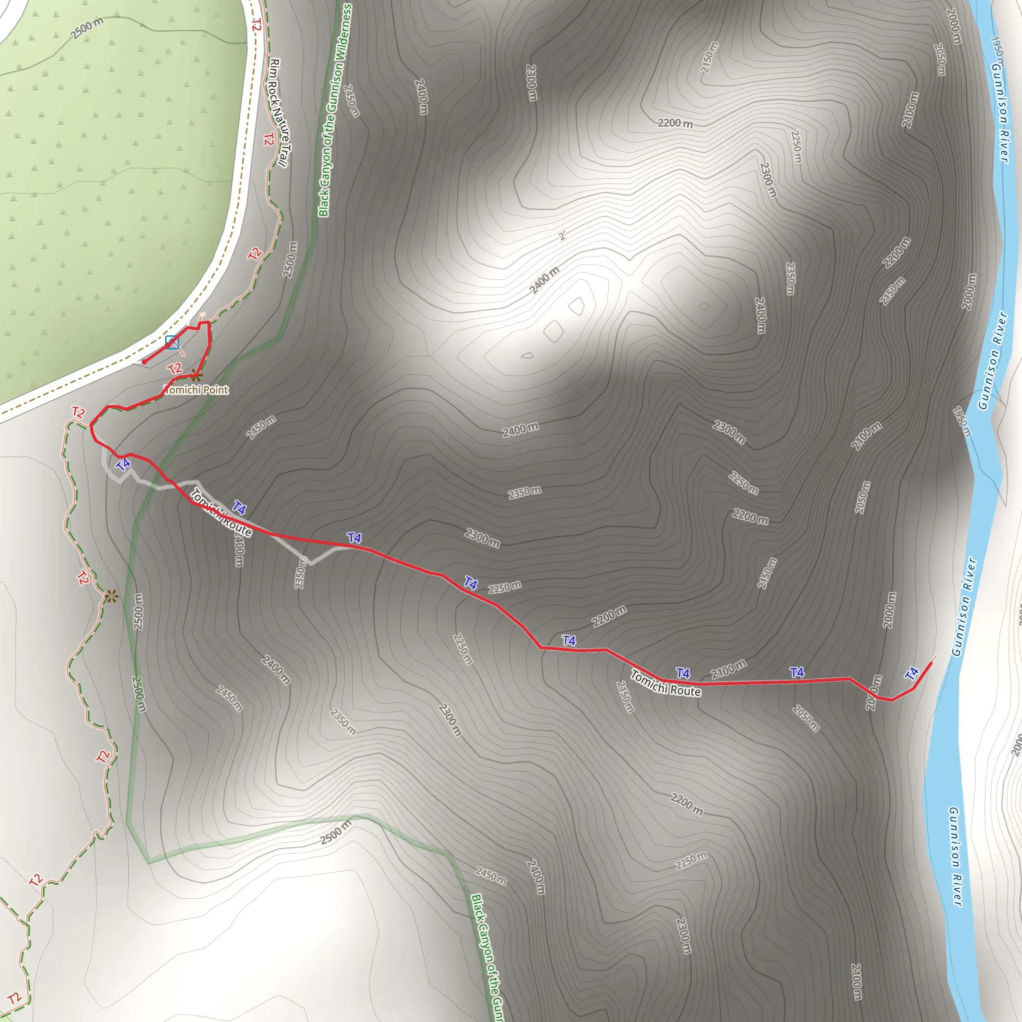Tomichi Route mobile static map