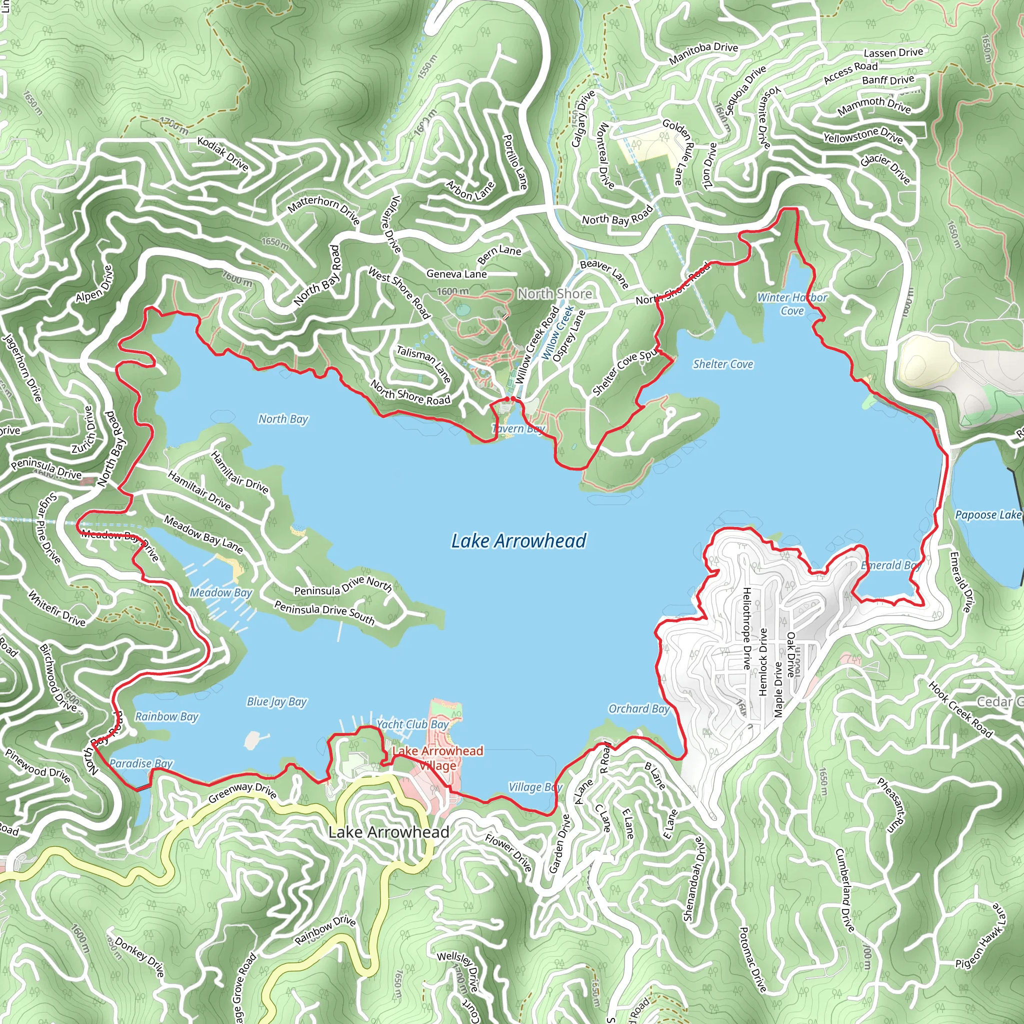 Lake Arrowhead Loop mobile static map