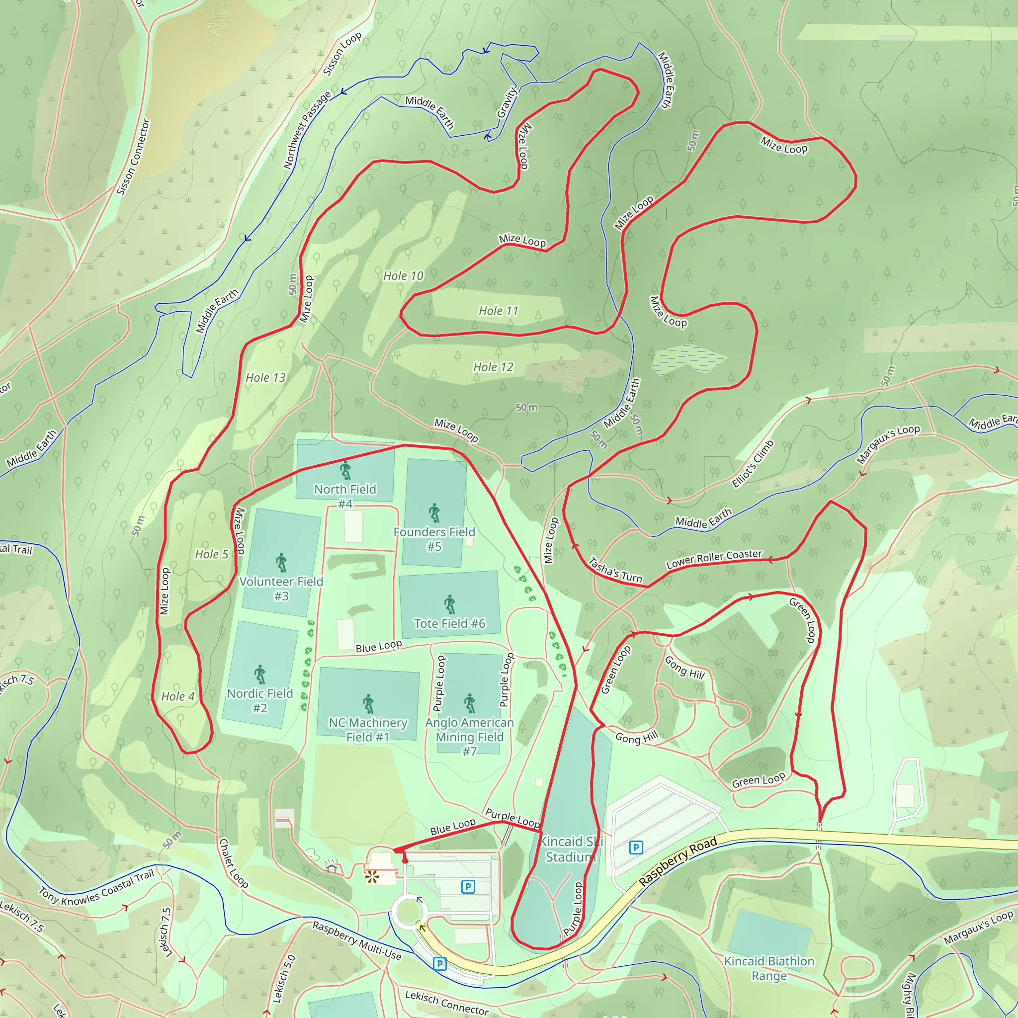 Purple and Mize Loop mobile static map