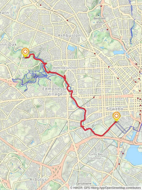 Gwynns Falls Trail via River and Parks