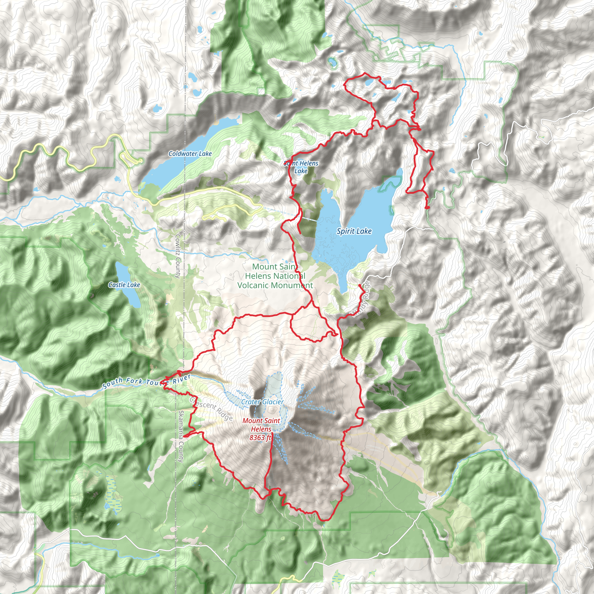 Mount St Helens Area Loops mobile static map