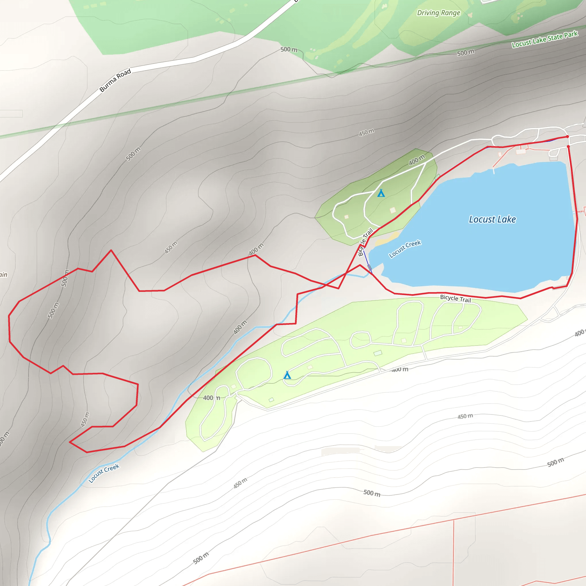 Locust Lake and Broad Mountain Loop mobile static map