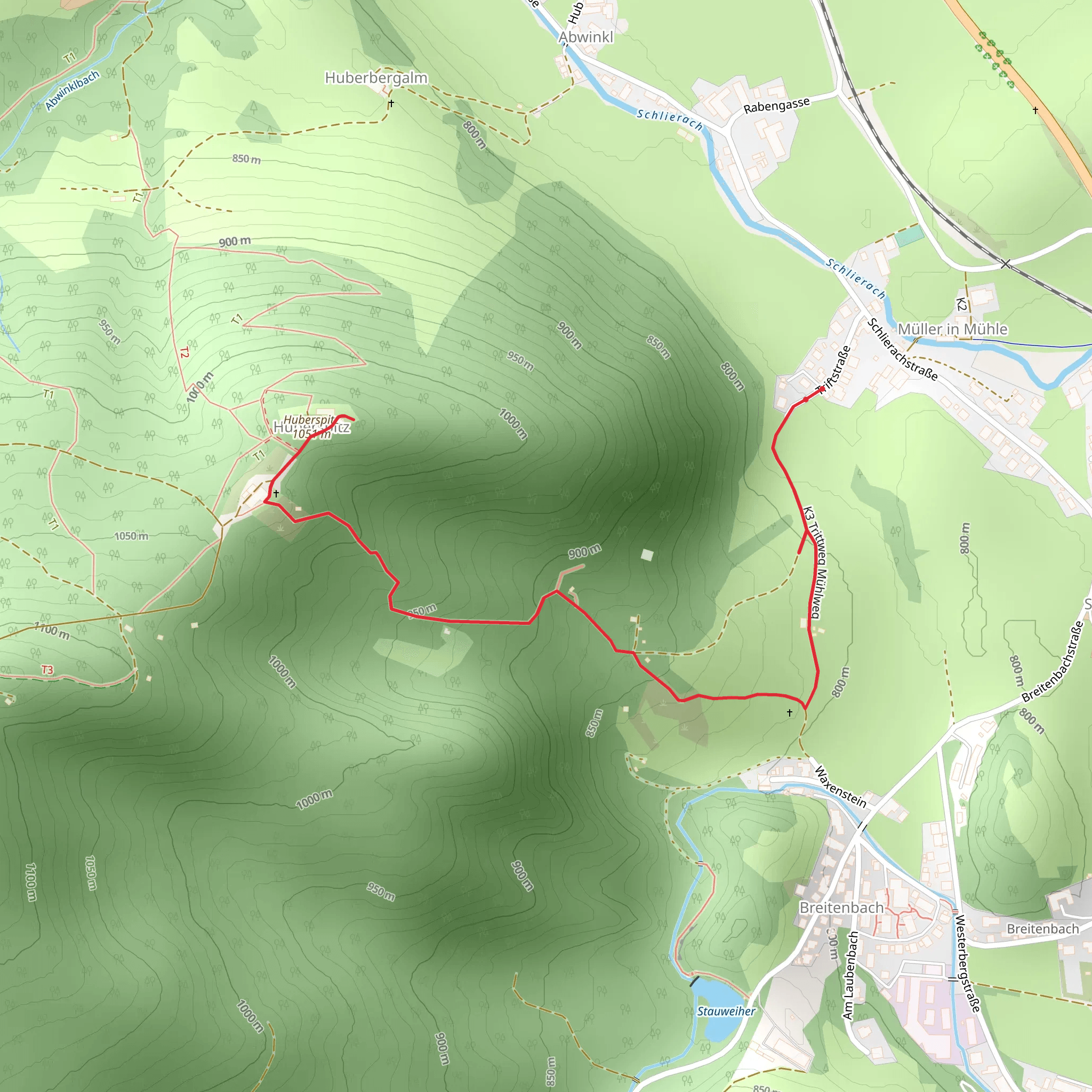 Huberspitz Peak Walk mobile static map
