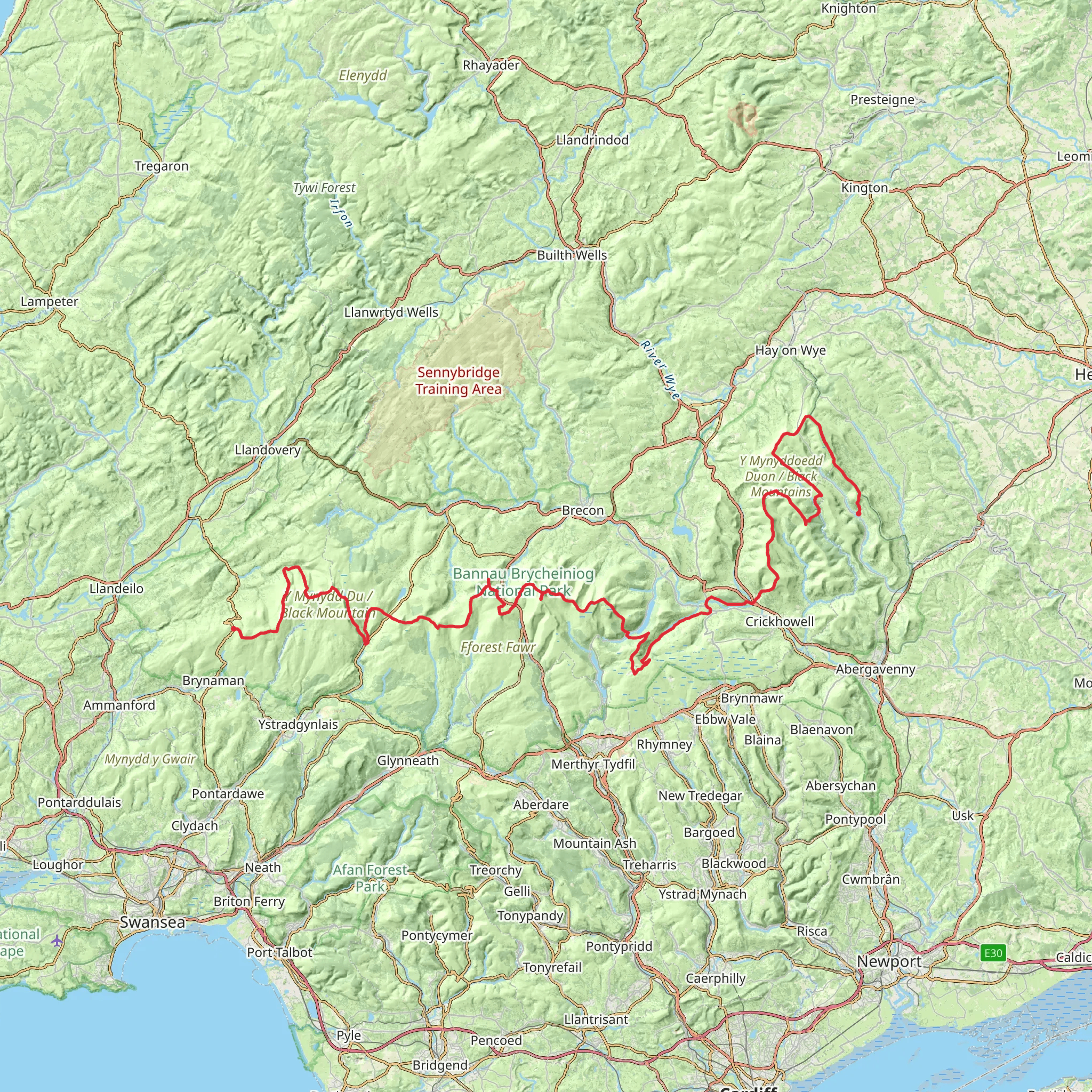 Brecon Beacons Traverse mobile static map