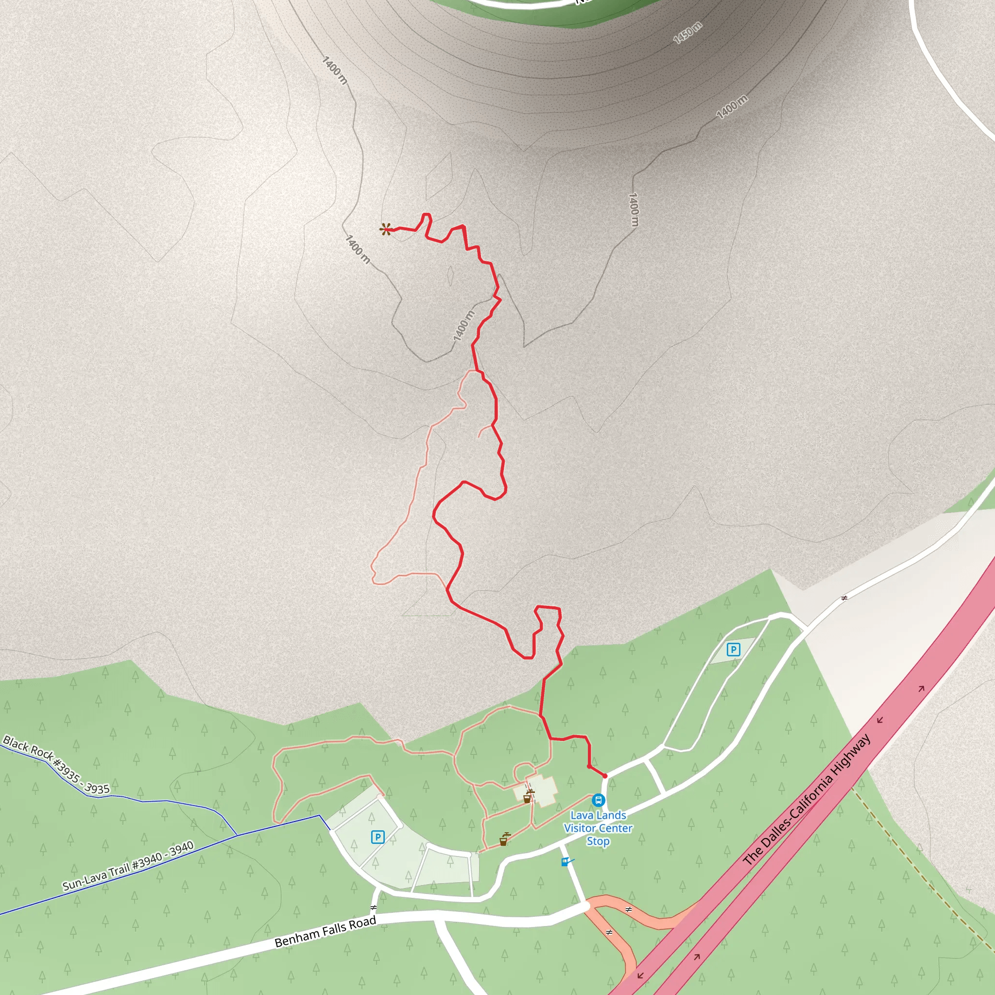 Phil Brogan View Point via Trail of the Molten Land mobile static map