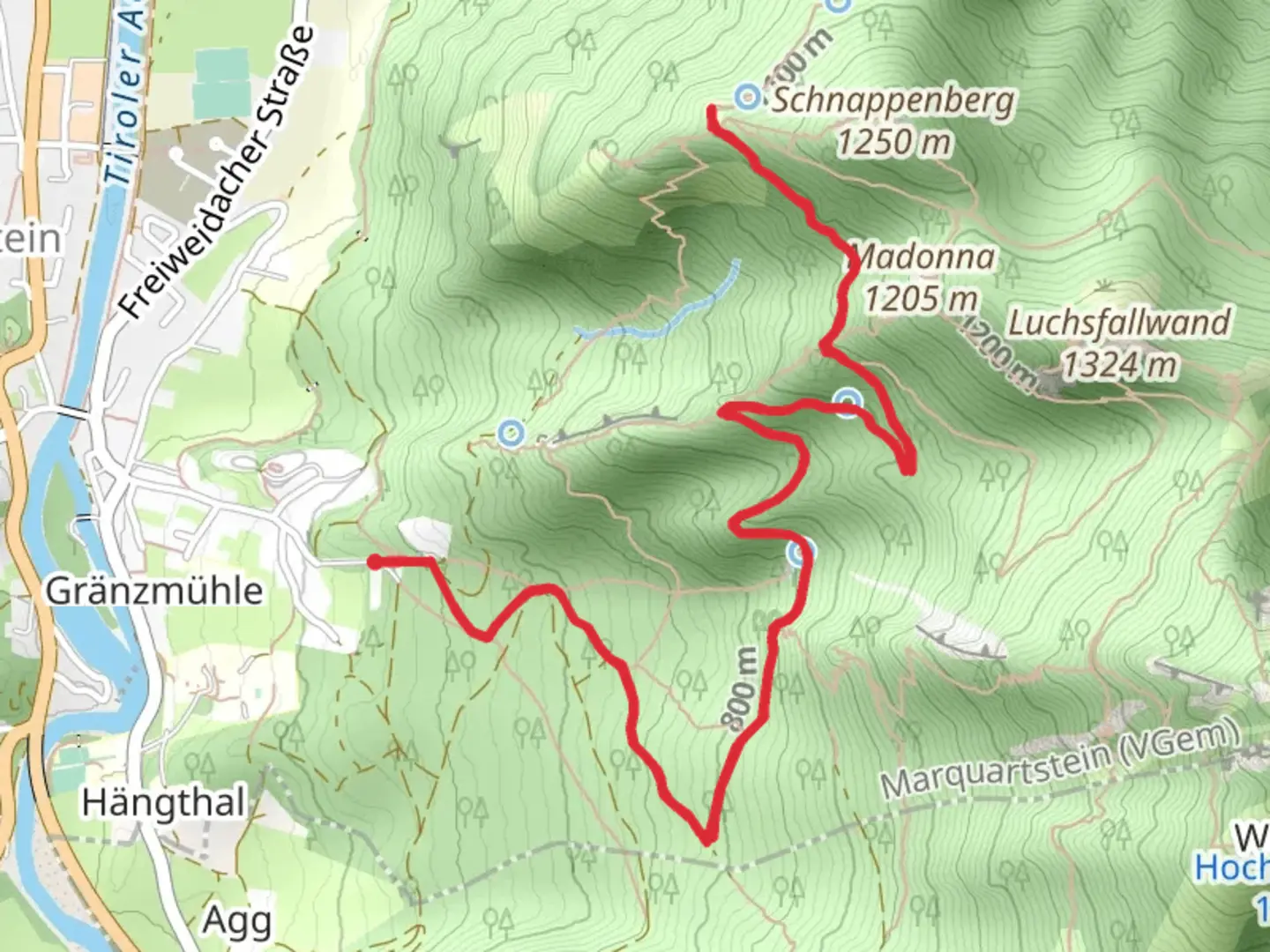 An image depicting the trail Schnappenkirche Walk via Salzalpensteig and its surrounding area.