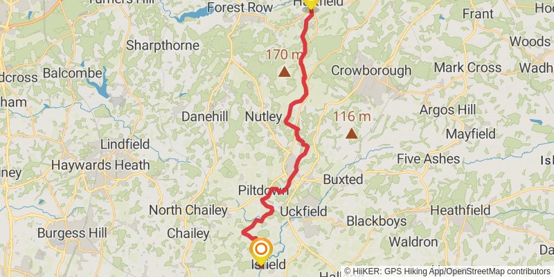 Castles of Sussex Walk stage 9 Map
