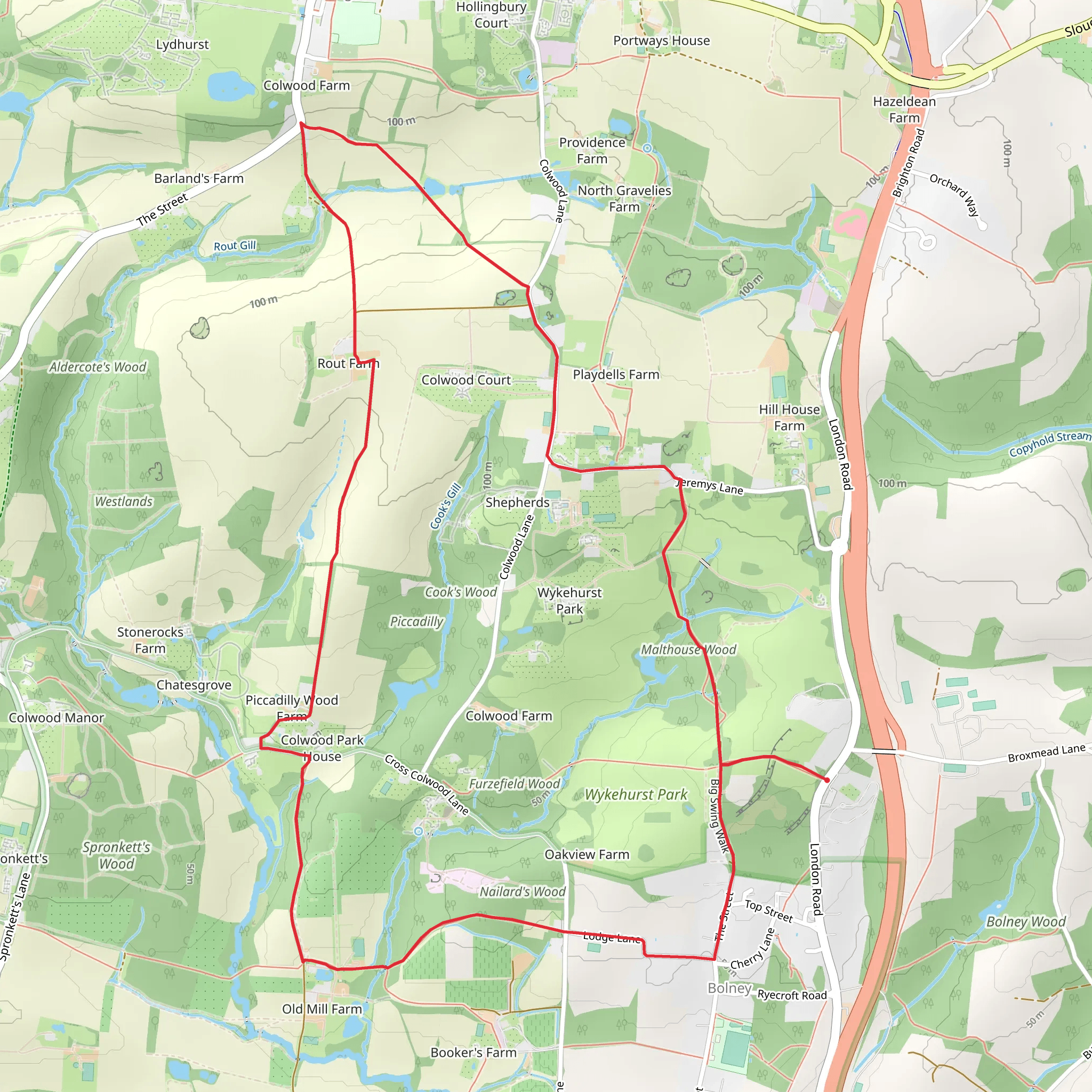 Wykehurst Corner Loop mobile static map