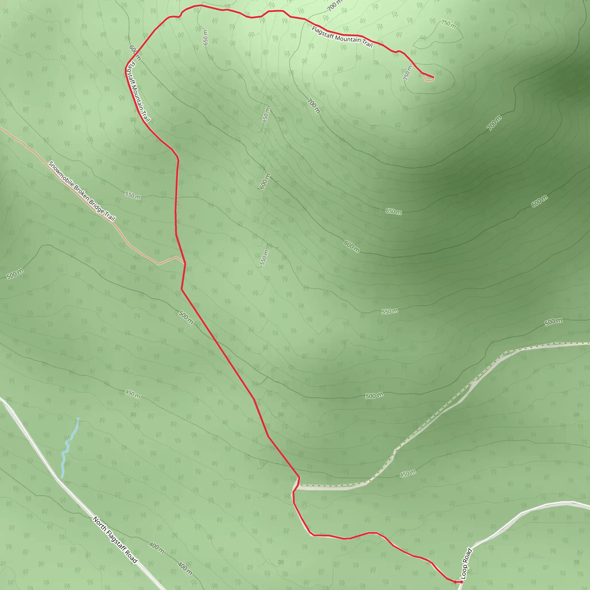 Flagstaff Mountain Trail mobile static map