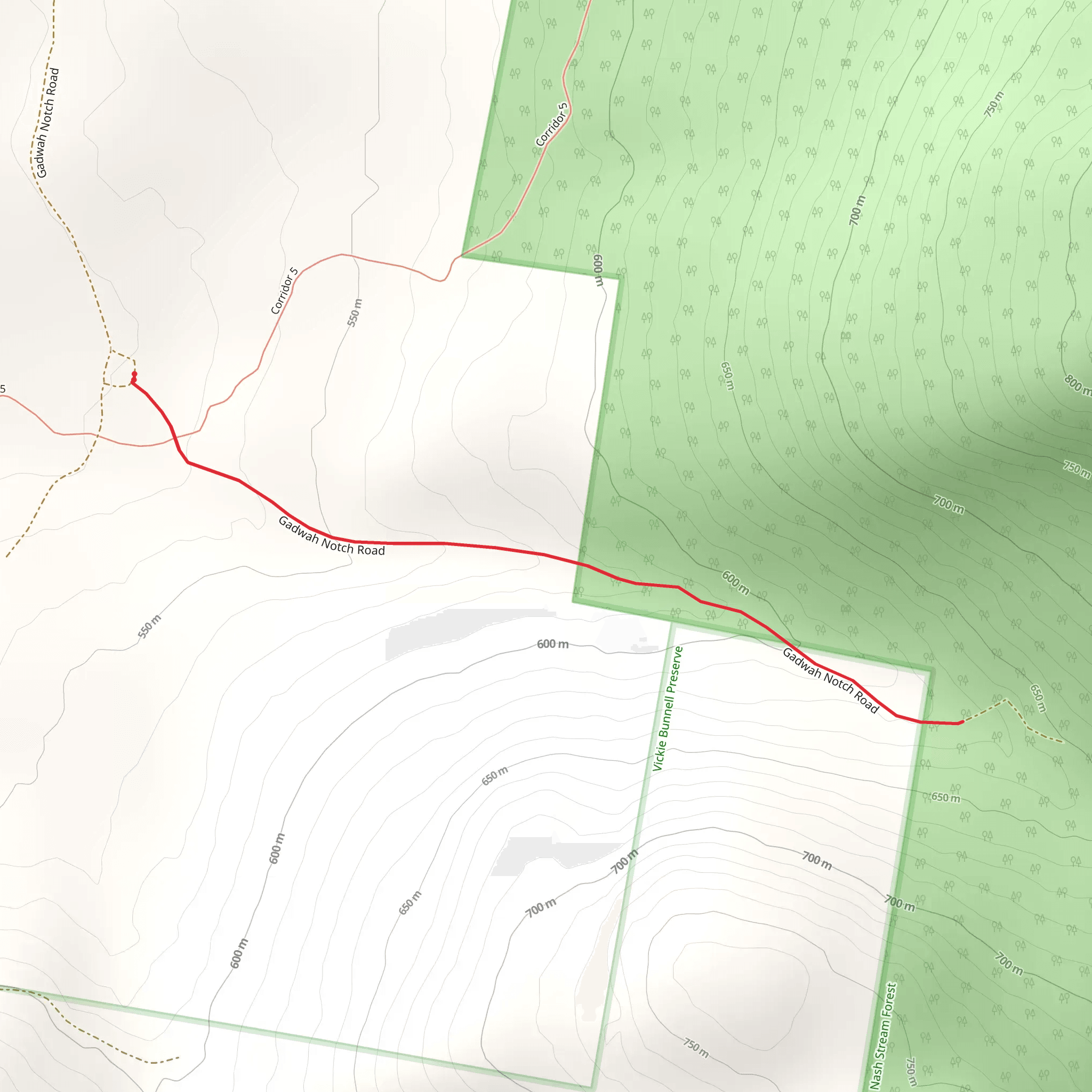 Gadwah Notch Road Trail mobile static map