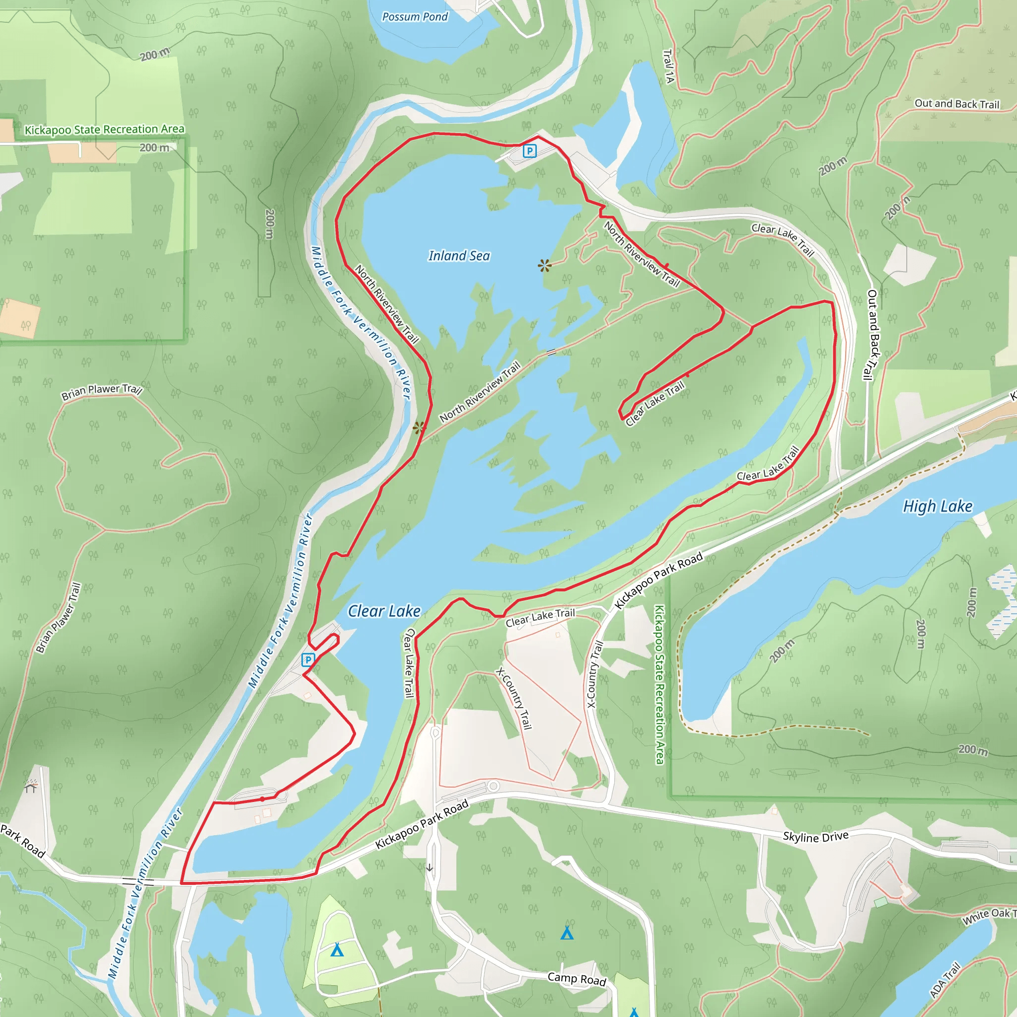 Clear Lake and Inland Sea Loop mobile static map