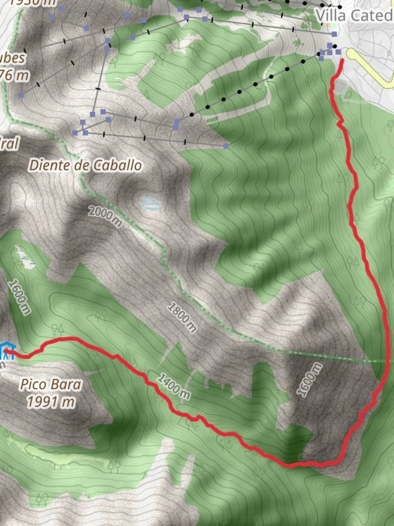 An image depicting the trail Refugio Frey and its surrounding area.