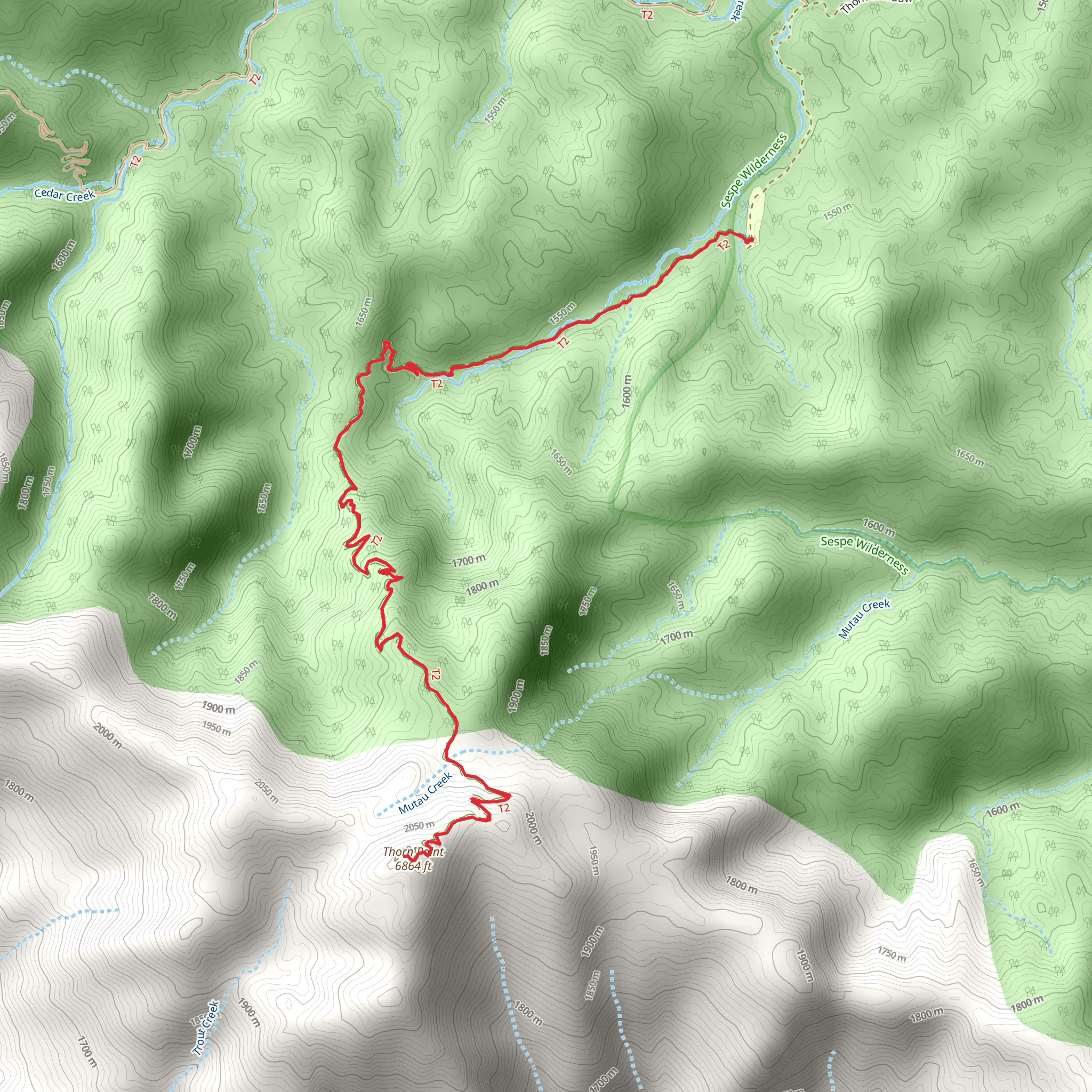 Thorn Point Trail mobile static map