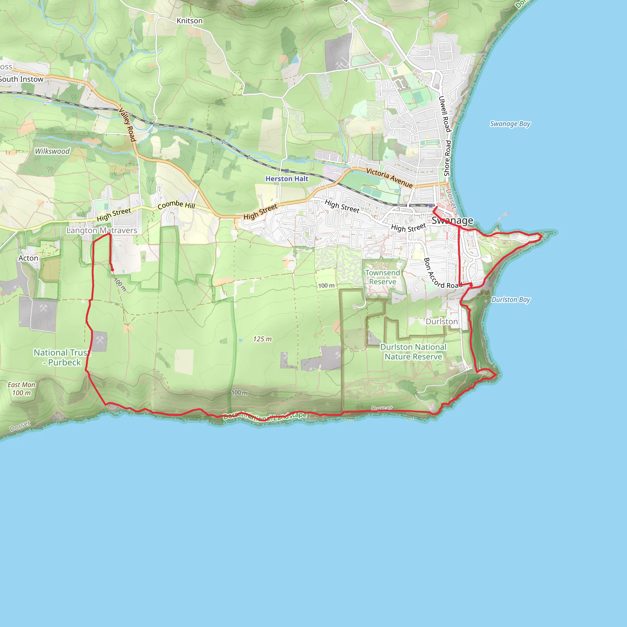 Spyway to Swanage Walk mobile static map