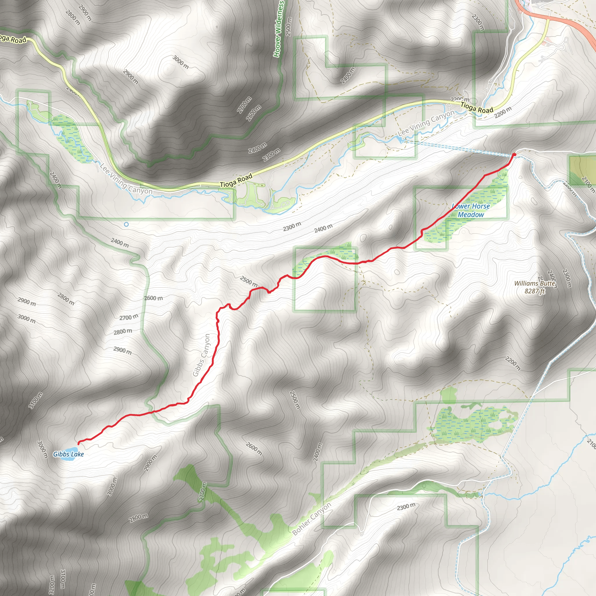 Gibbs Lake Trail mobile static map