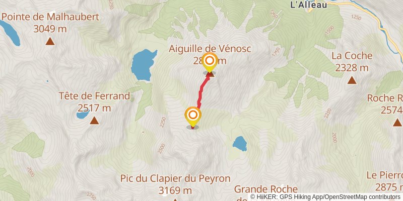 GR 54 - Tour of Oisans and Ecrins spur 1 Map