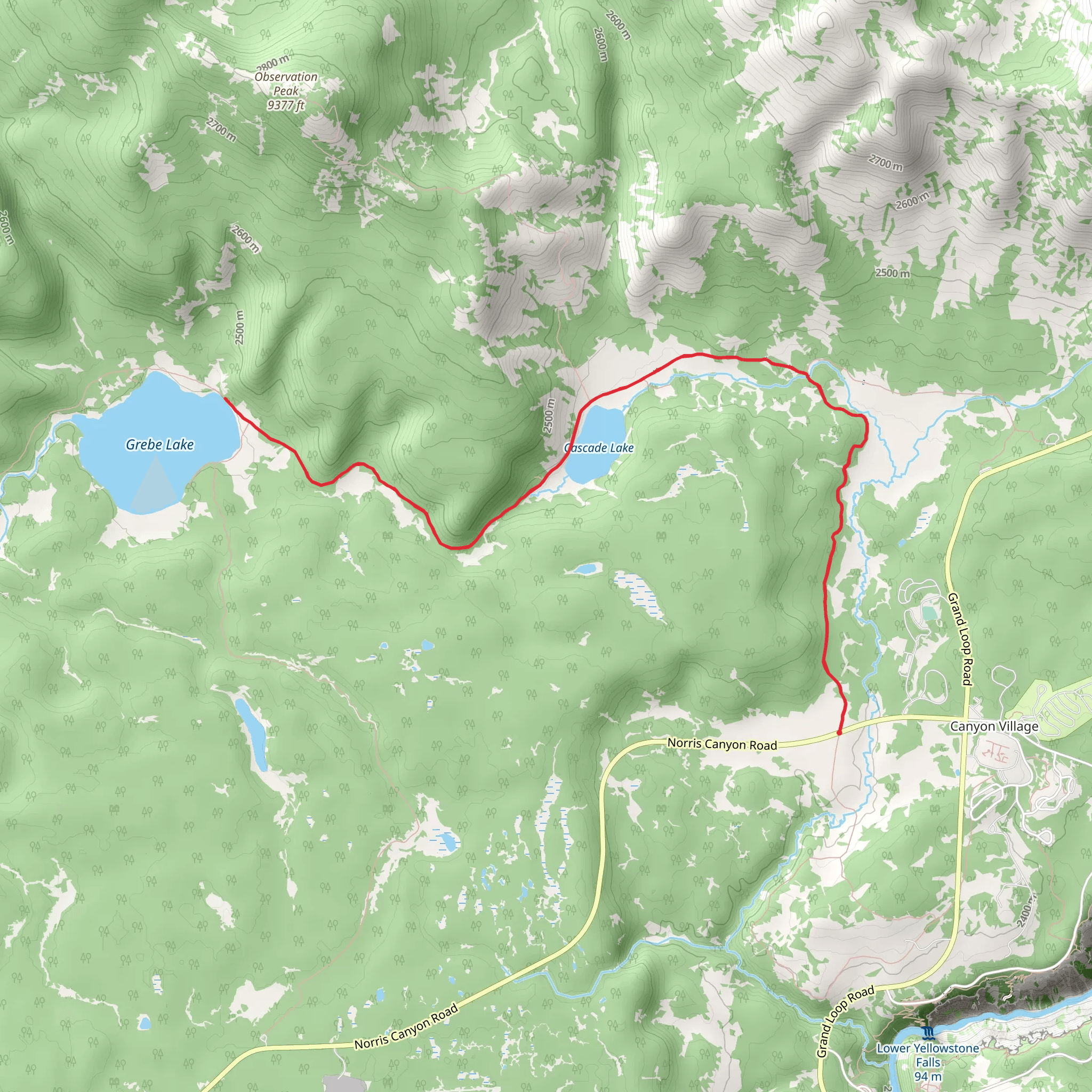 Grebe Lake via Howard Eaton Trail mobile static map