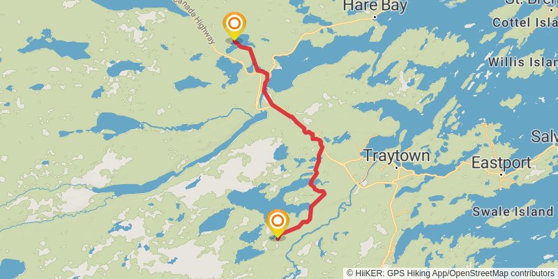Newfoundland T'railway Trail stage 21 Map