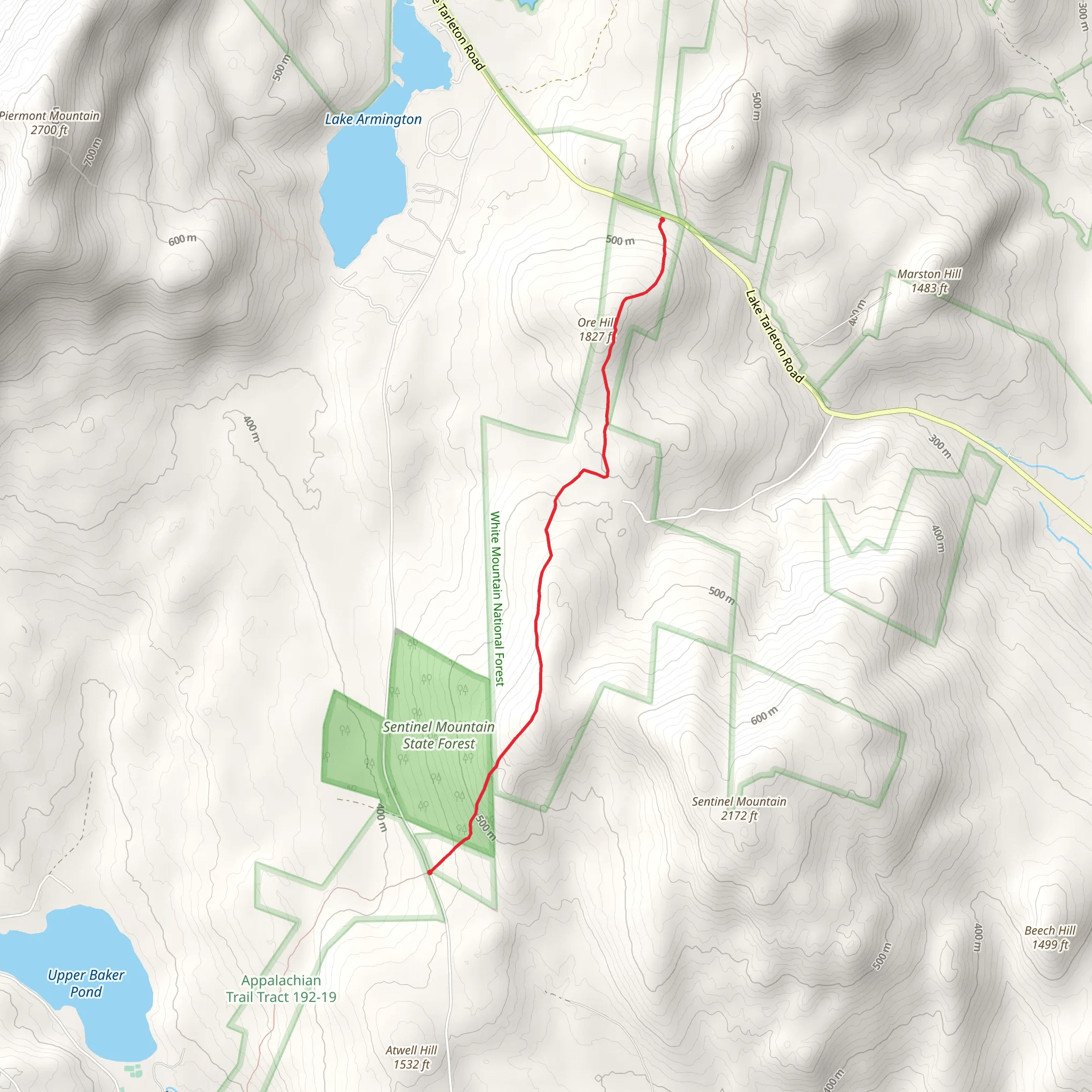 Ore Hill Trail mobile static map