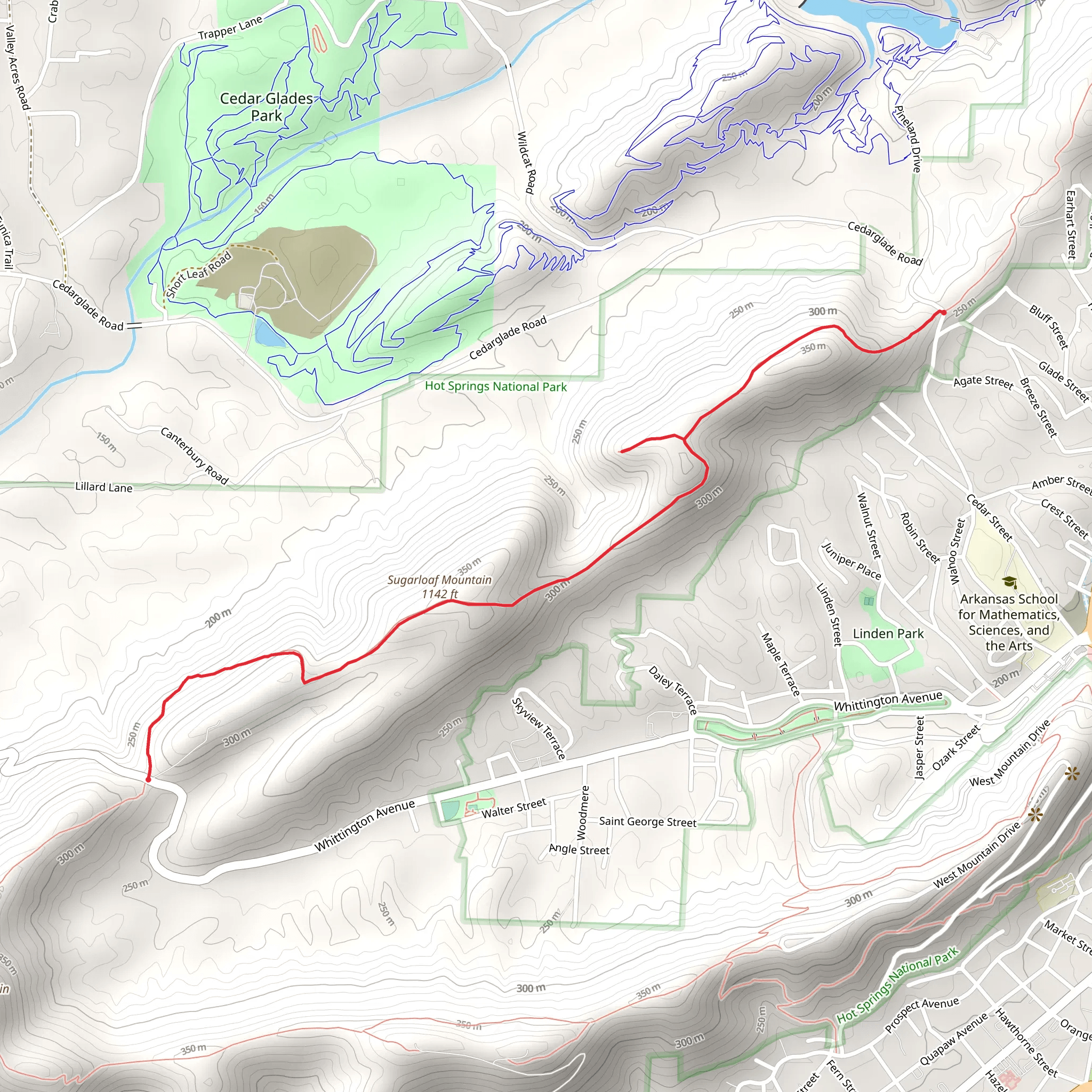 Sunset Trail and Sugarloaf Mountain mobile static map