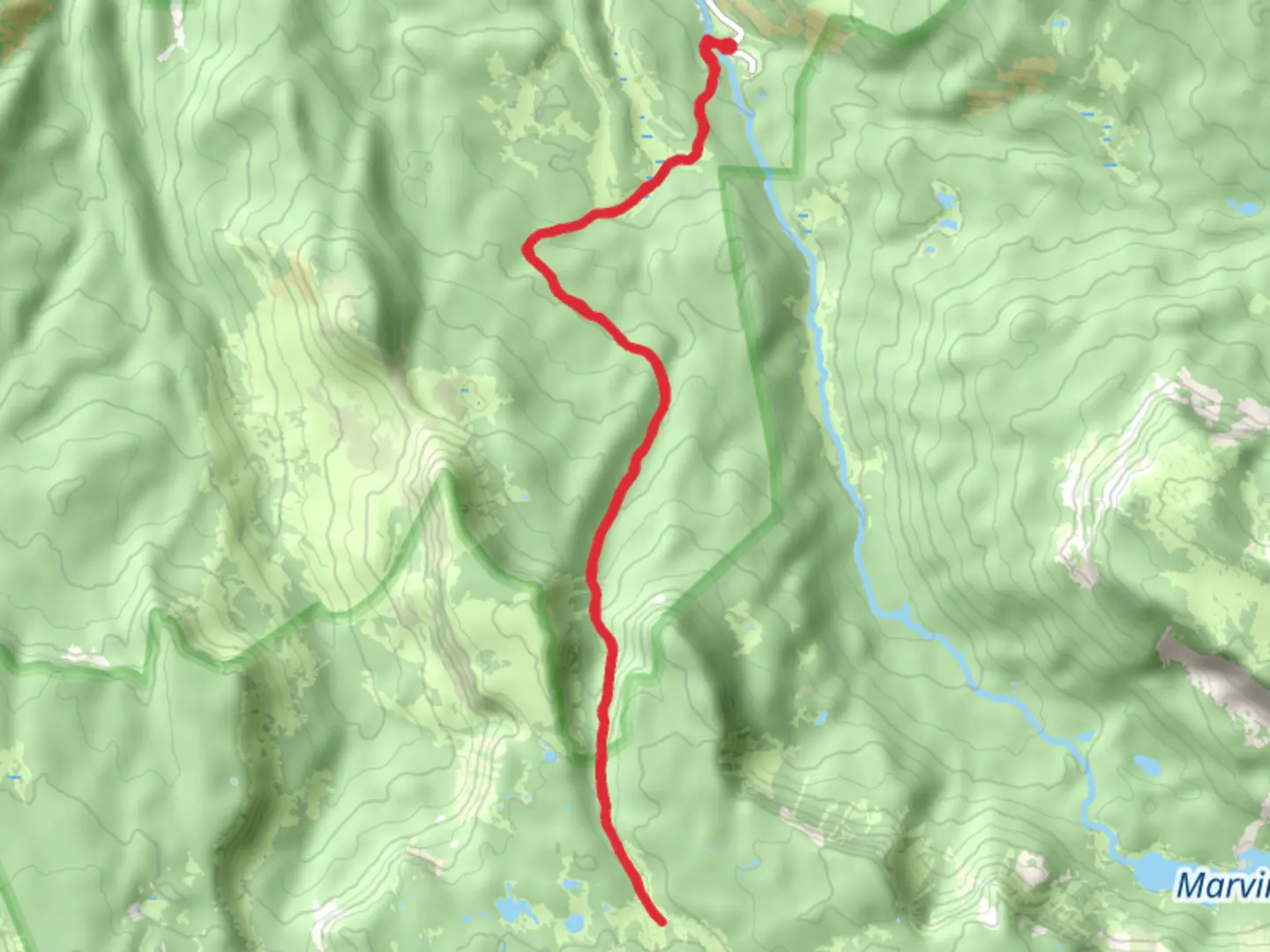 An image depicting the trail West Marvine Trail and its surrounding area.