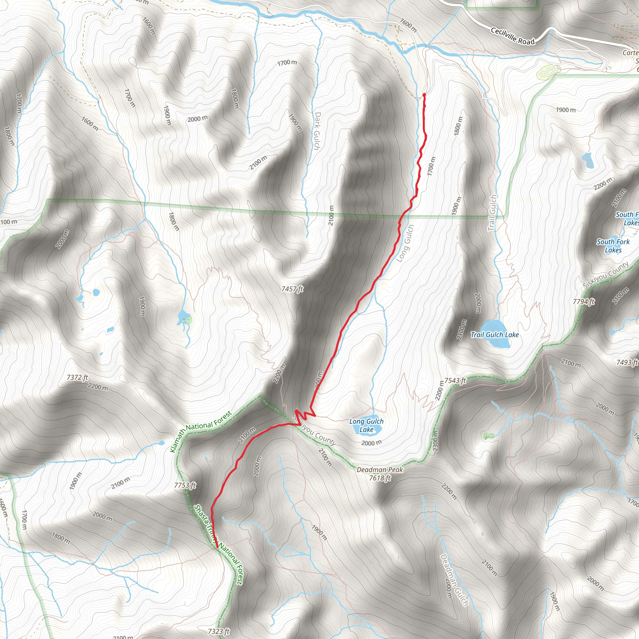 Deadman Peak Trail mobile static map