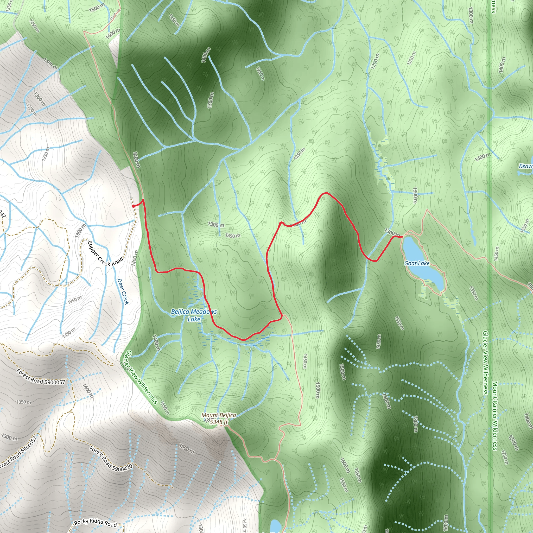 Goat Lake via Puyallup Trail mobile static map