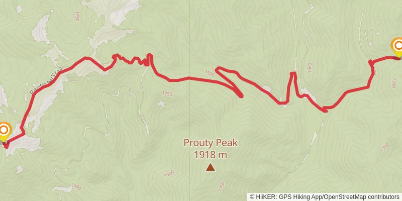 Pacific Northwest Trail stage 90 Map