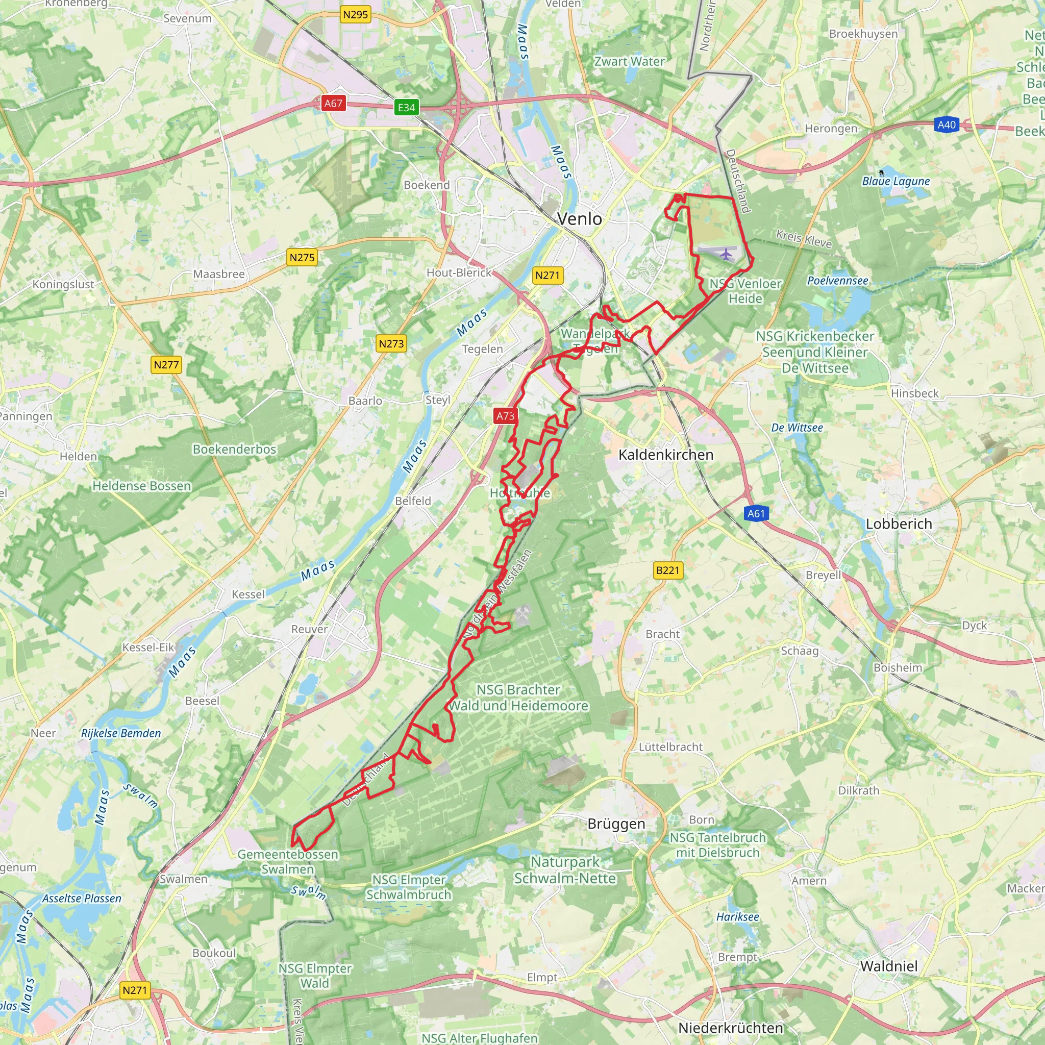 Jammerdaalsche, Vossendal and Groote Heide Loop mobile static map