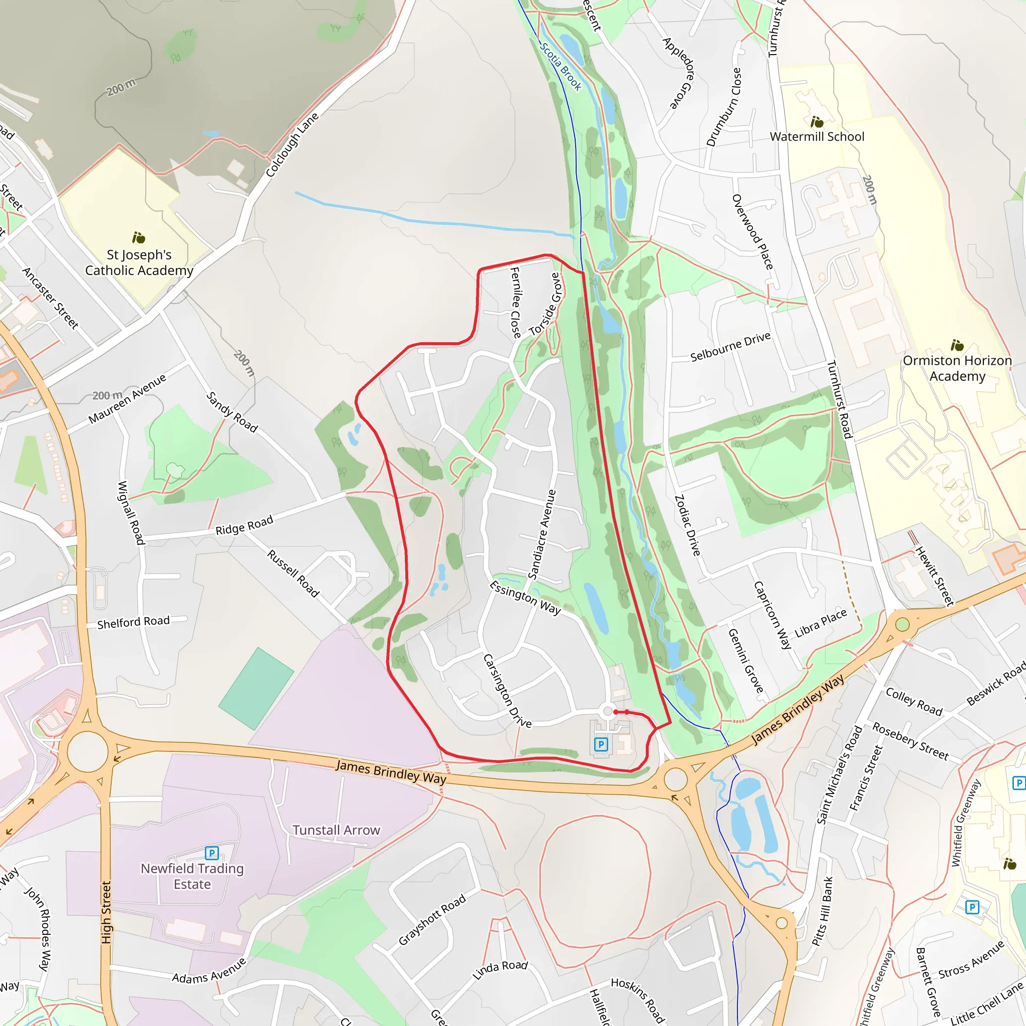 Scotia Brook Loop walk mobile static map