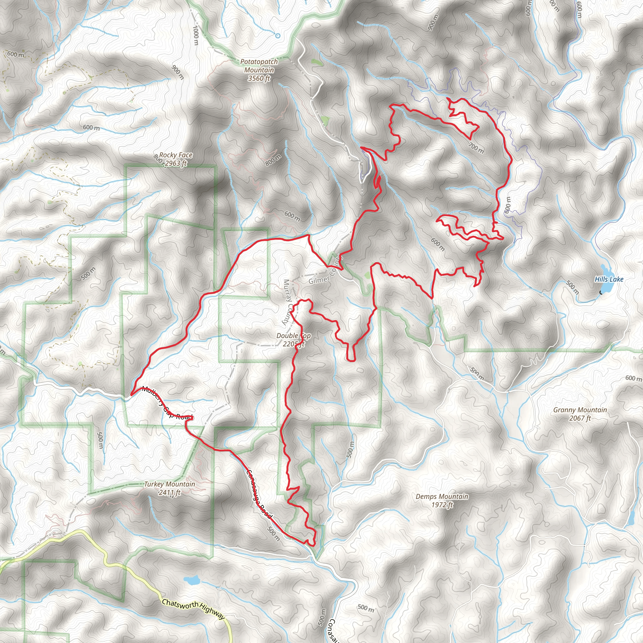 Potatopatch, Bear Creek and Double Top Loop Trail mobile static map