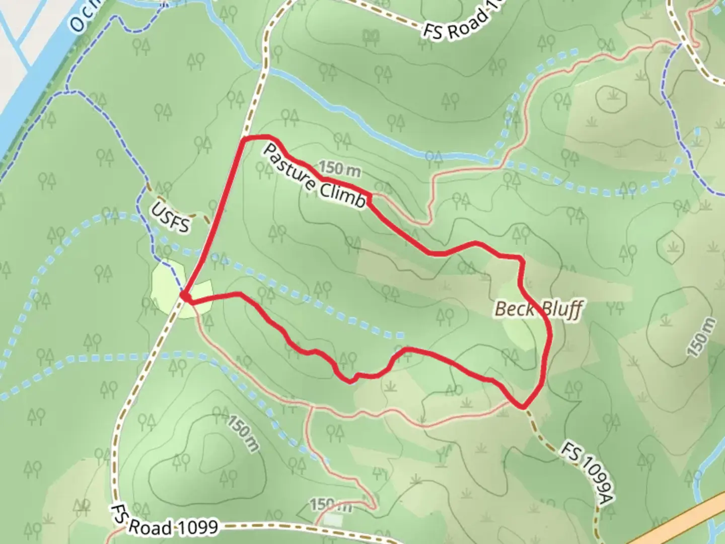 An image depicting the trail Beck Ridge Loop Trail and its surrounding area.