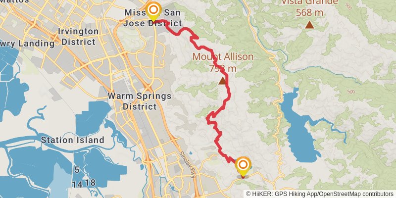 Bay Area Ridge Trail stage 32 Map