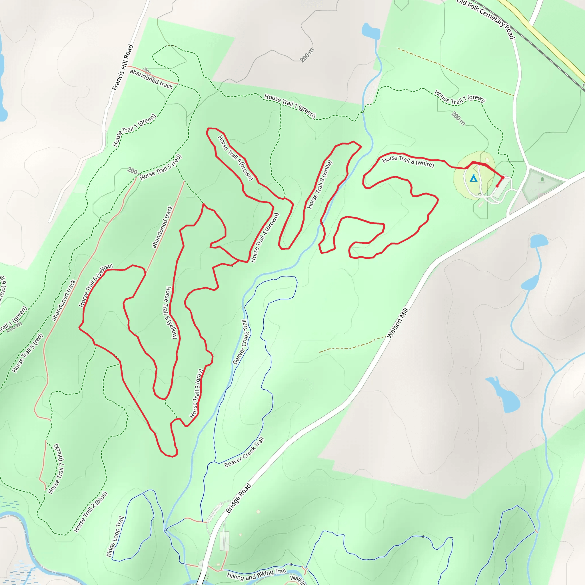 Horse Trail 4 and 6 in Watson Mill Bridge State Park mobile static map