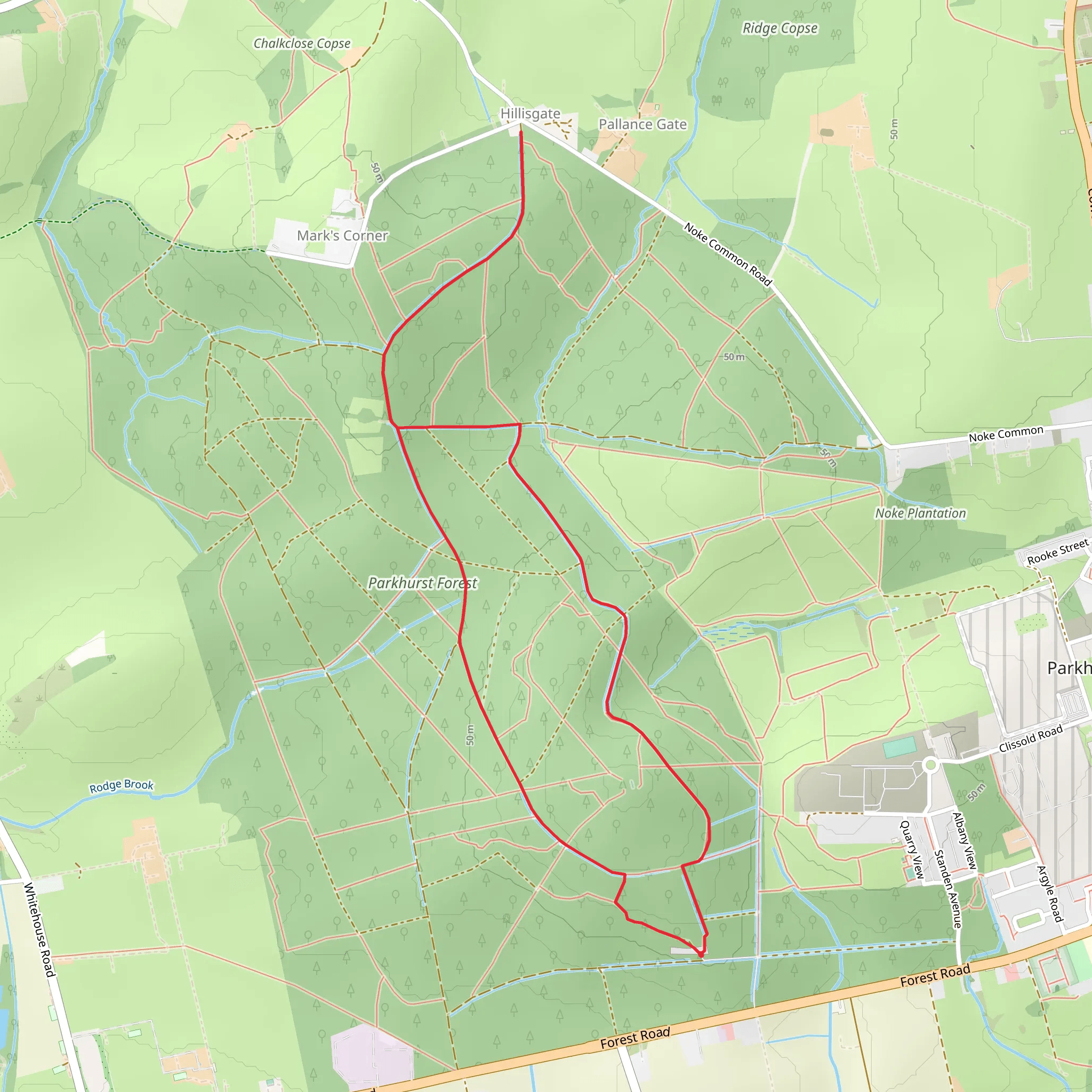 Parkhurst Forest and Hillisgate mobile static map