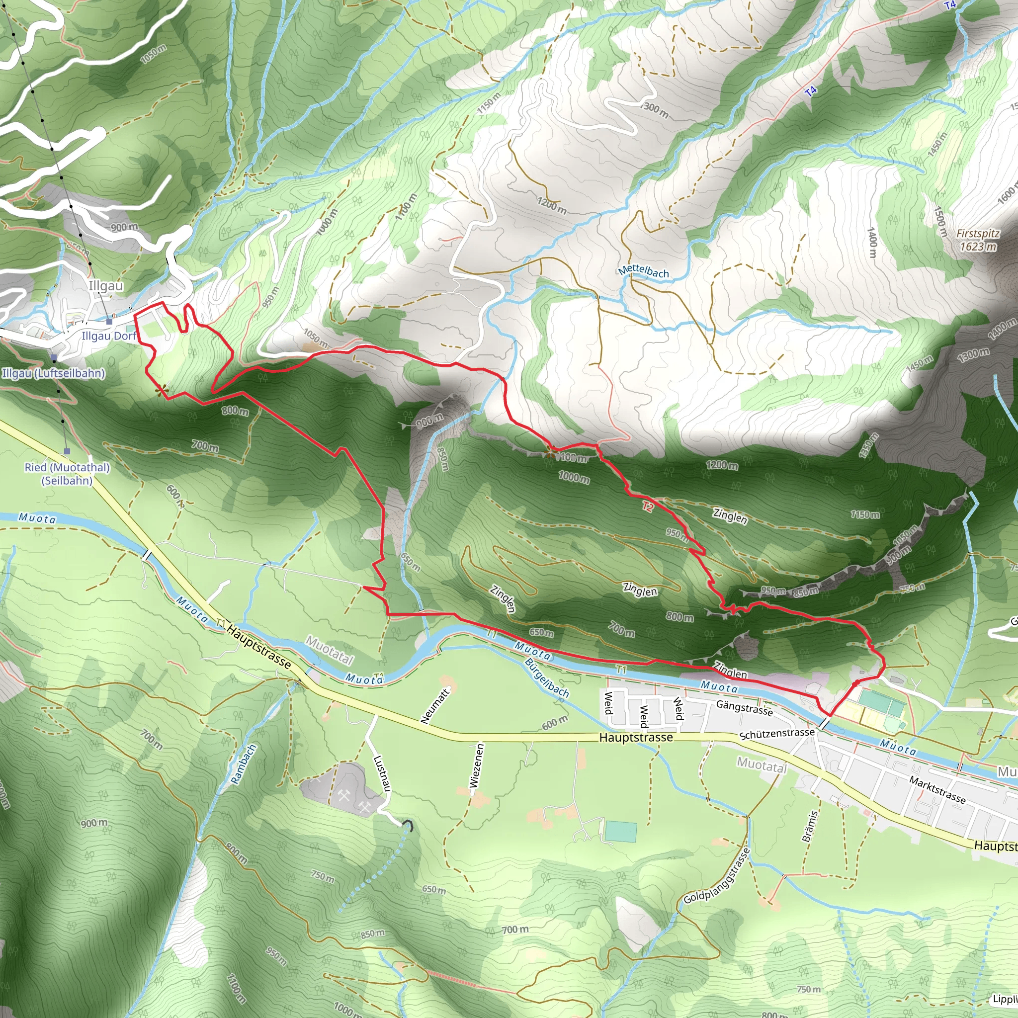 Old Paths in Wooded Slopes mobile static map
