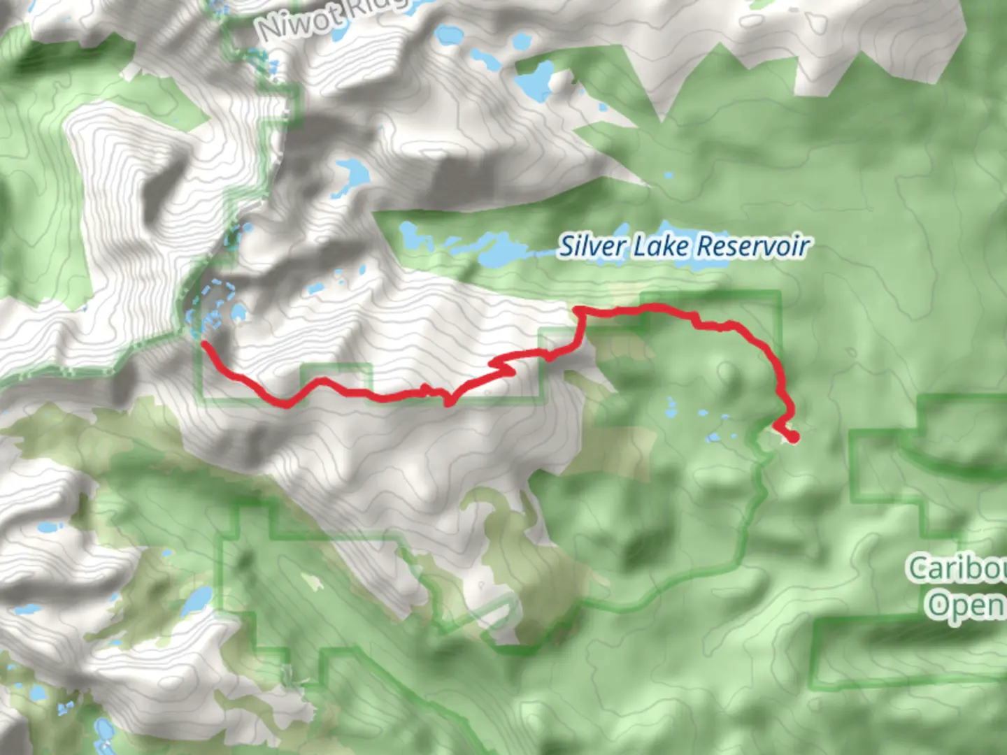 An image depicting the trail South Arapaho Peak and its surrounding area.