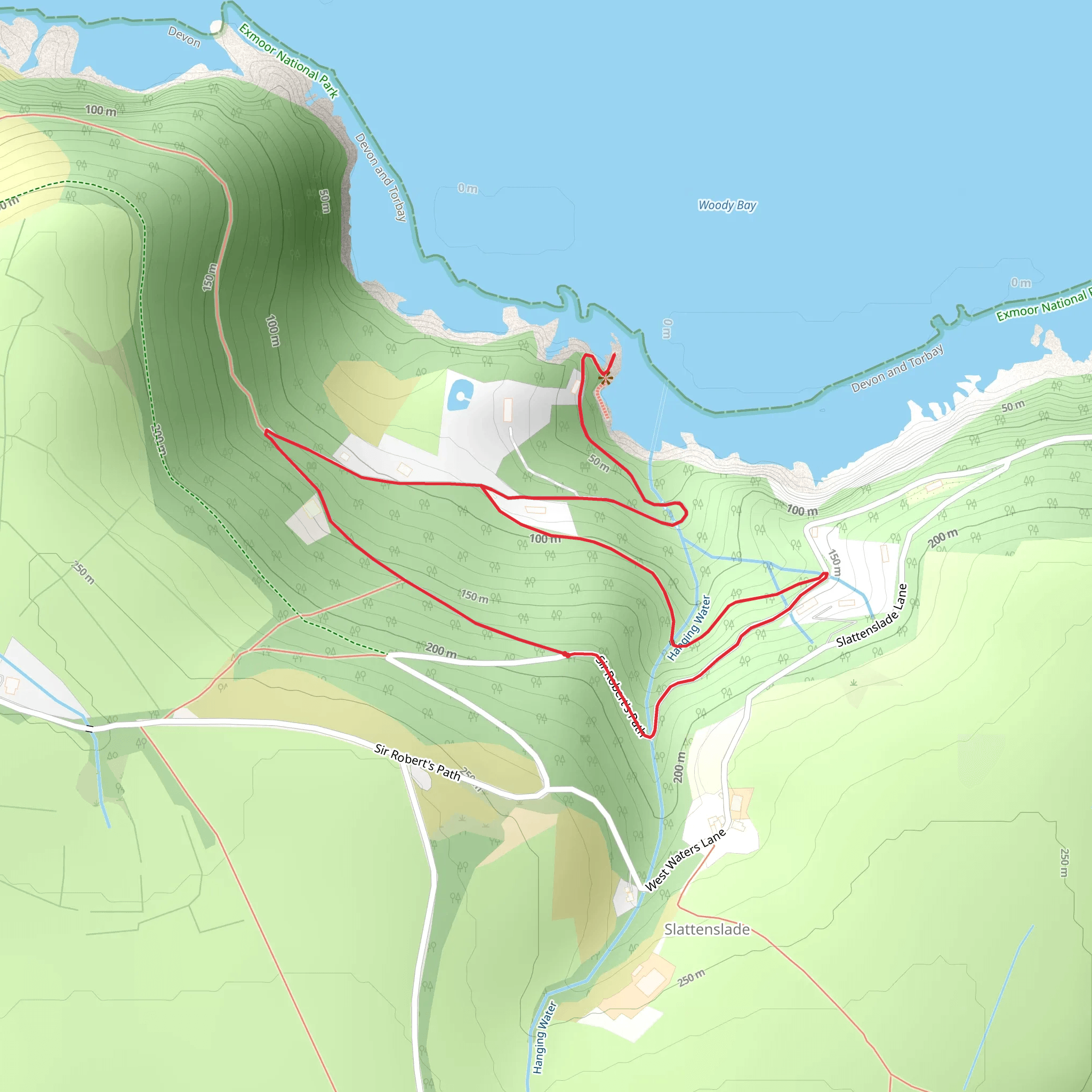 Woody Bay mobile static map