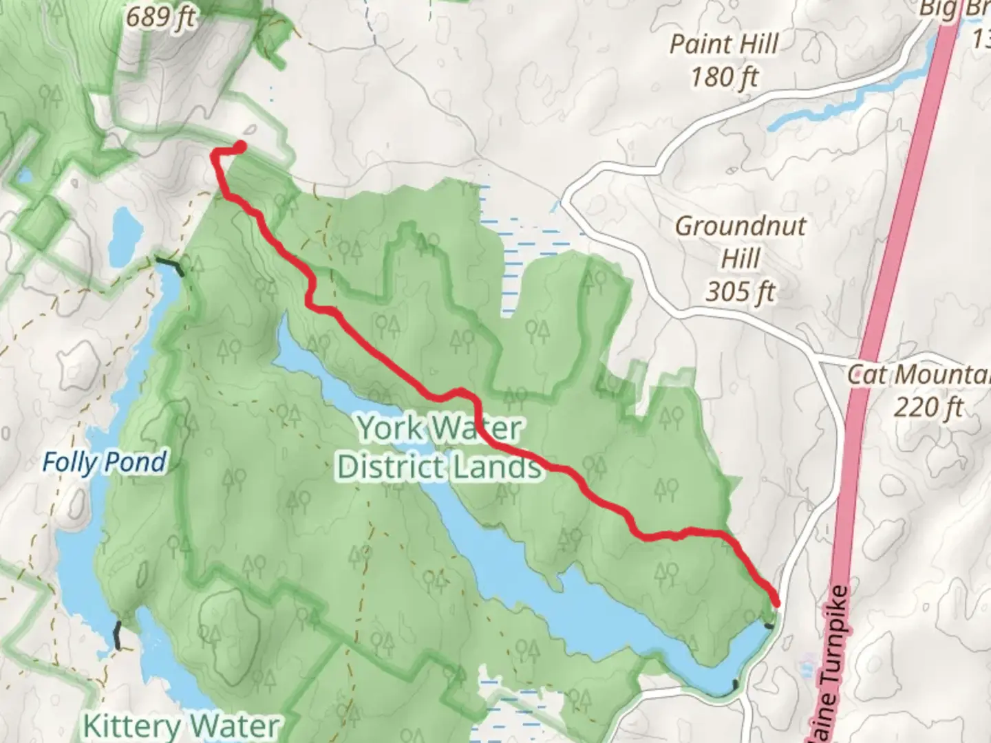 An image depicting the trail YKWD - Red Trail and its surrounding area.