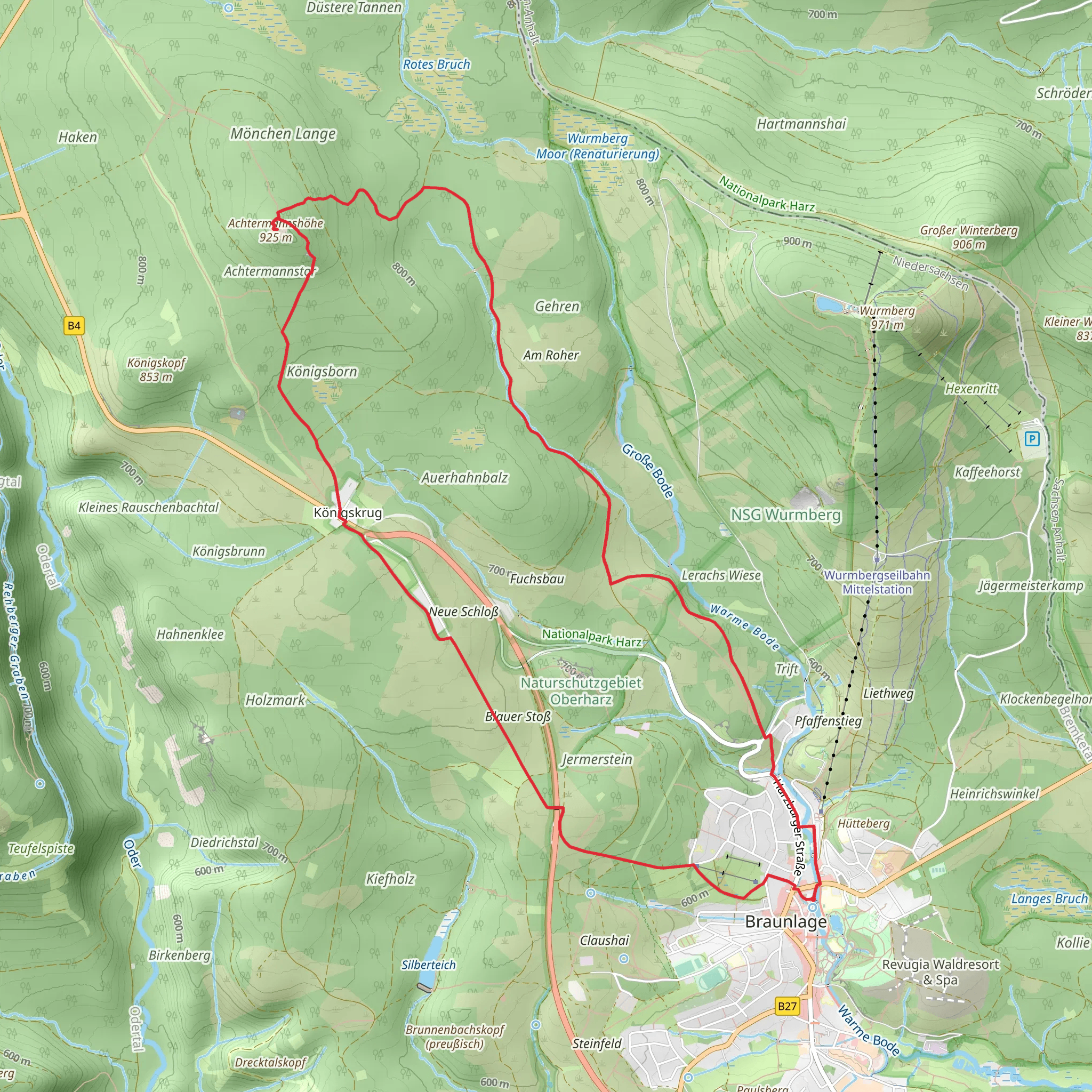 Achtermannshöhe Loop via Harzklub Weg 12D mobile static map