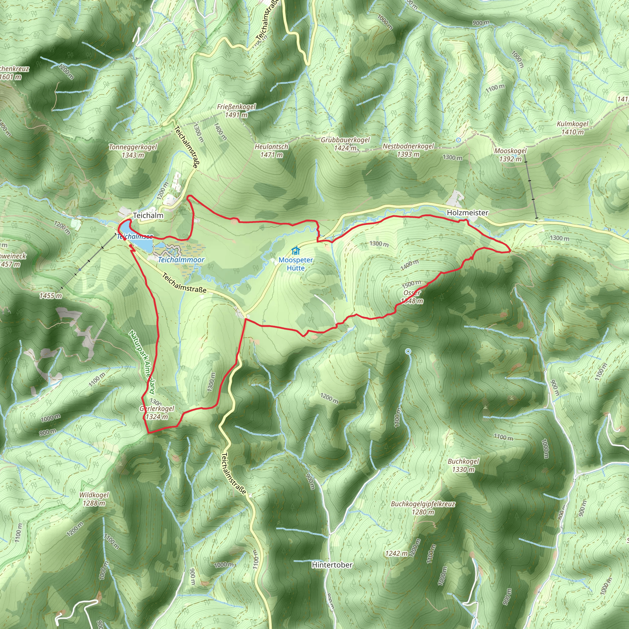 Osser Loop from Lake Teichalmsee mobile static map