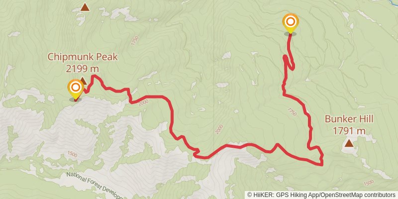 Chipmunk Peak Trail stage 2 Map