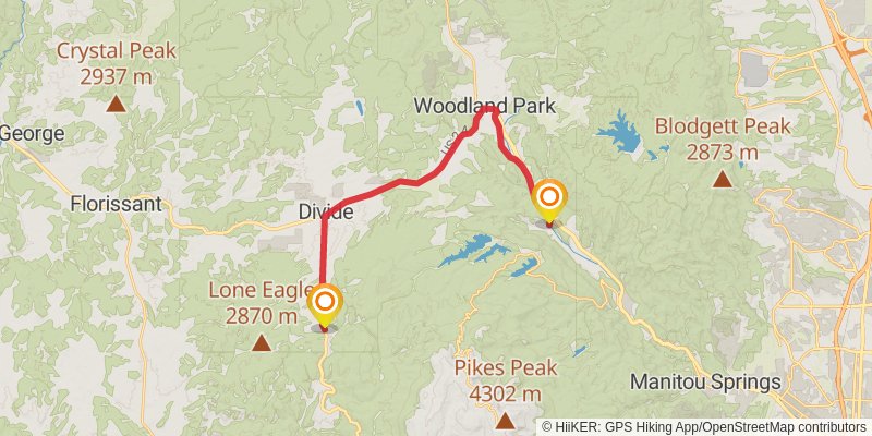 American Discovery Trail South Route - Colorado stage 21 Map