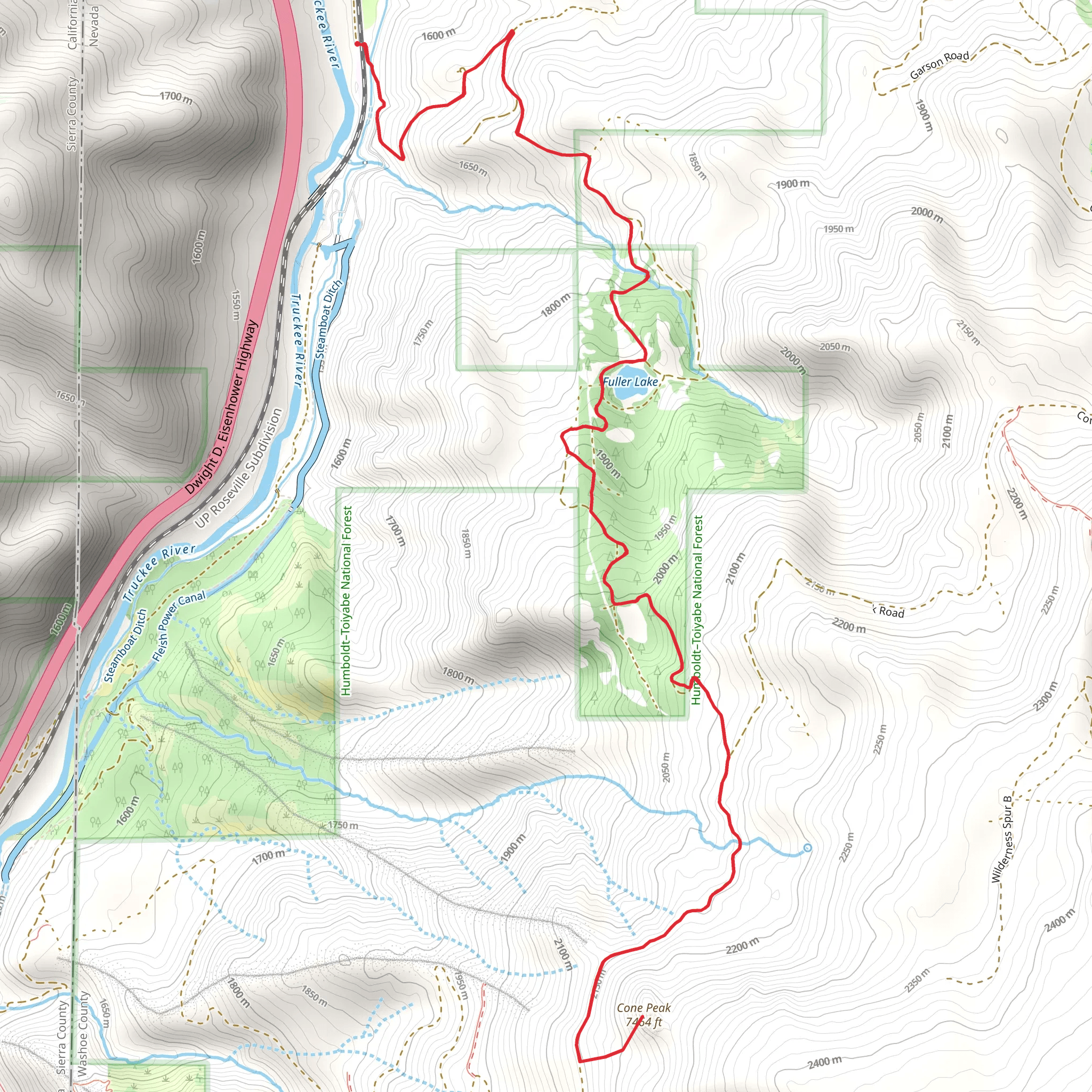 Cone Peak from Fleish mobile static map