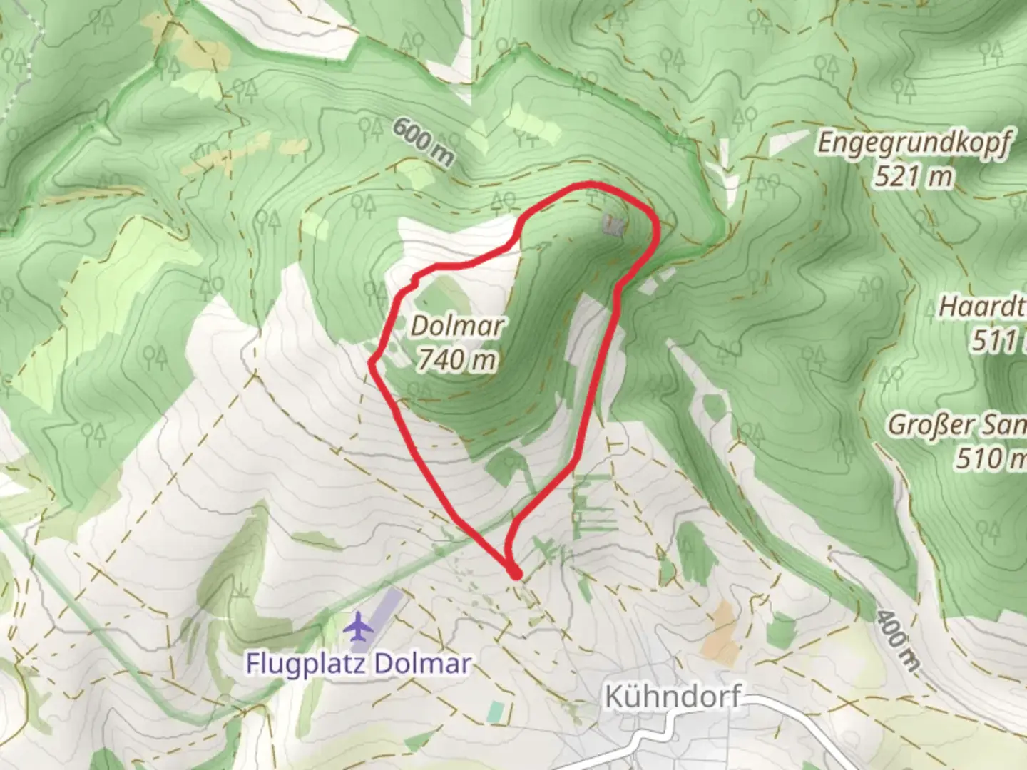 An image depicting the trail Rennsteig Dolmar Weg Loop and its surrounding area.