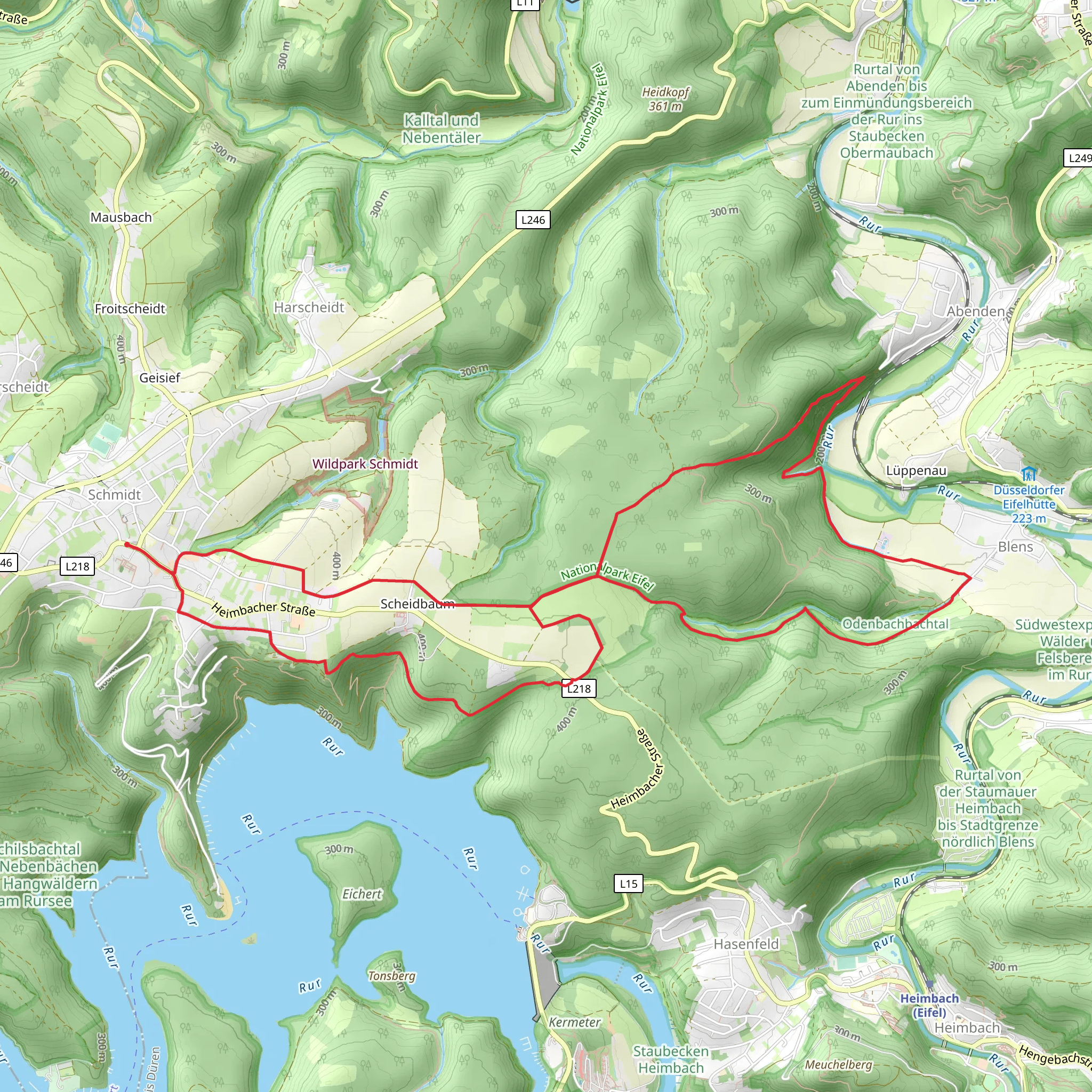 Eifeler Steikueste and Wildnis Loop Trail mobile static map