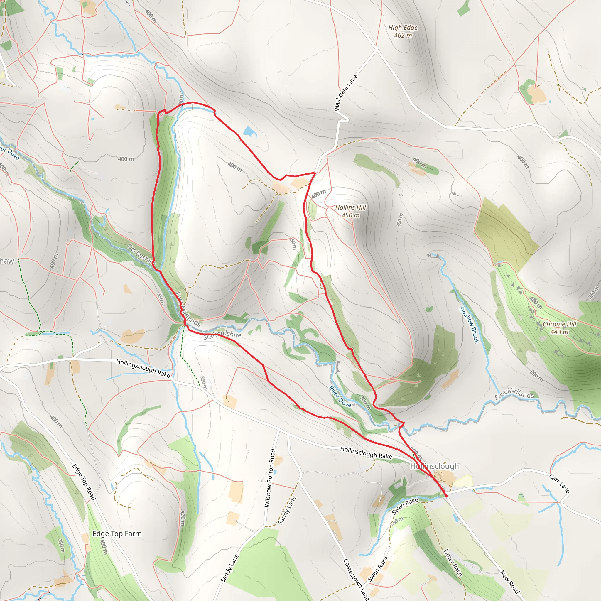 Hollinsclough and Brand End mobile static map