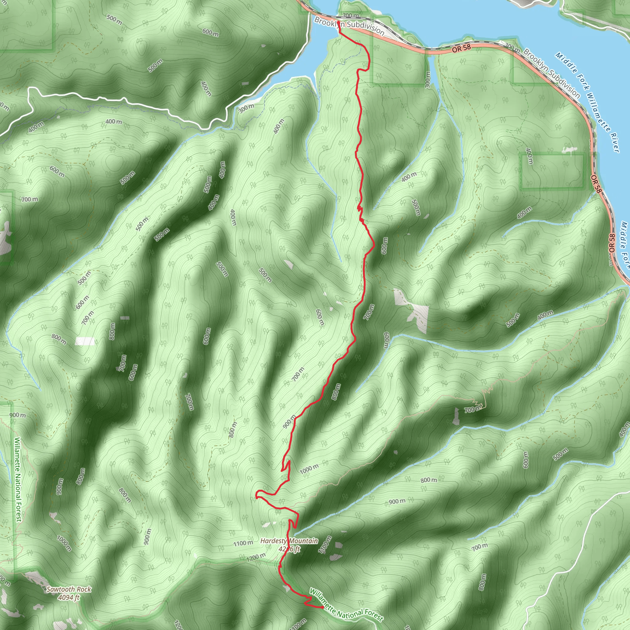 Hardesty Trail mobile static map